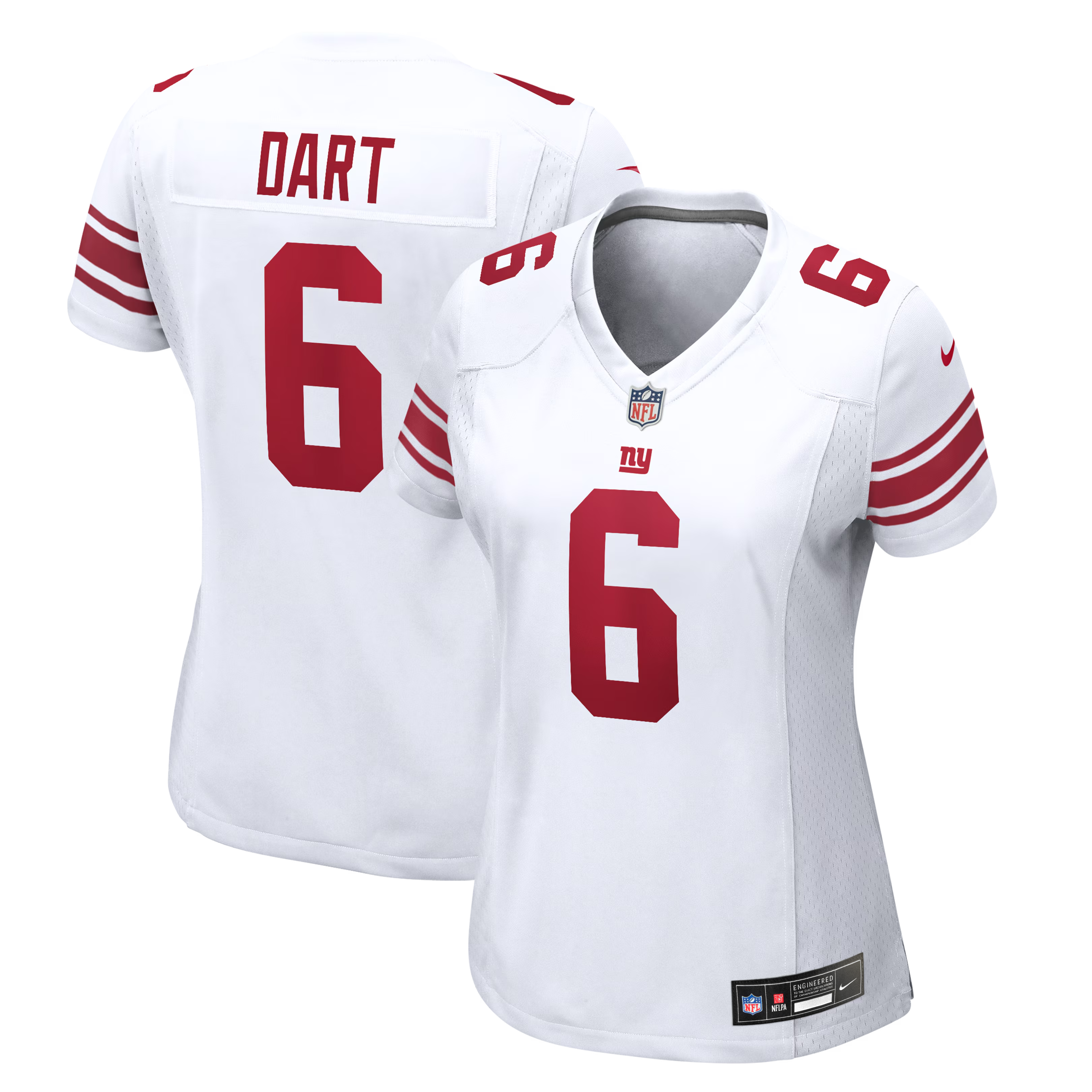 Jaxson Dart New York Giants Women's Game Jersey - White - White - Image 2