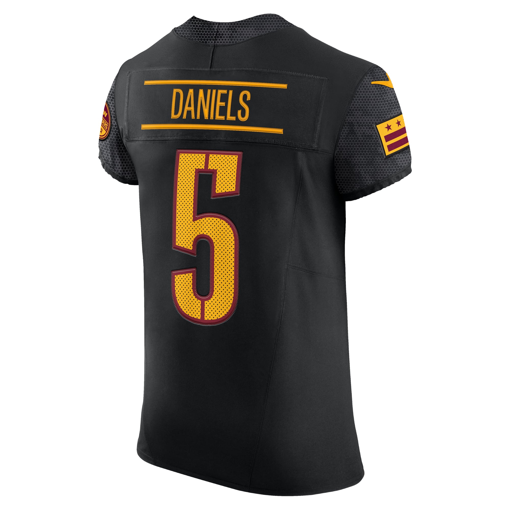 Jayden Daniels Washington Commanders Alternate Vapor F.U.S.E. Elite Jersey - Black - Image 4