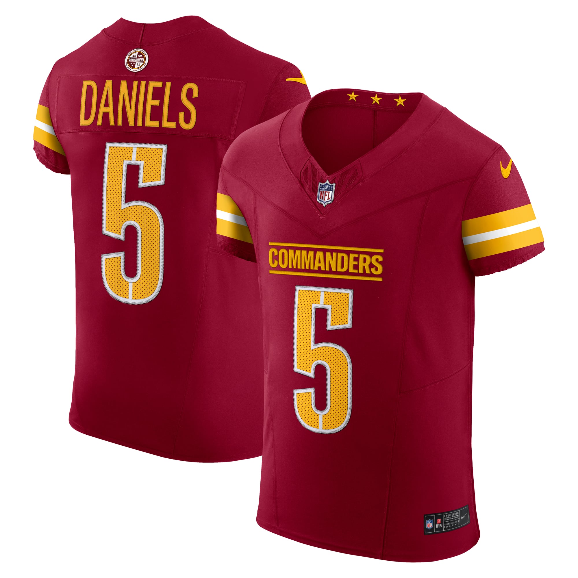 Jayden Daniels Washington Commanders Alternate Vapor F.U.S.E. Elite Jersey - Burgundy