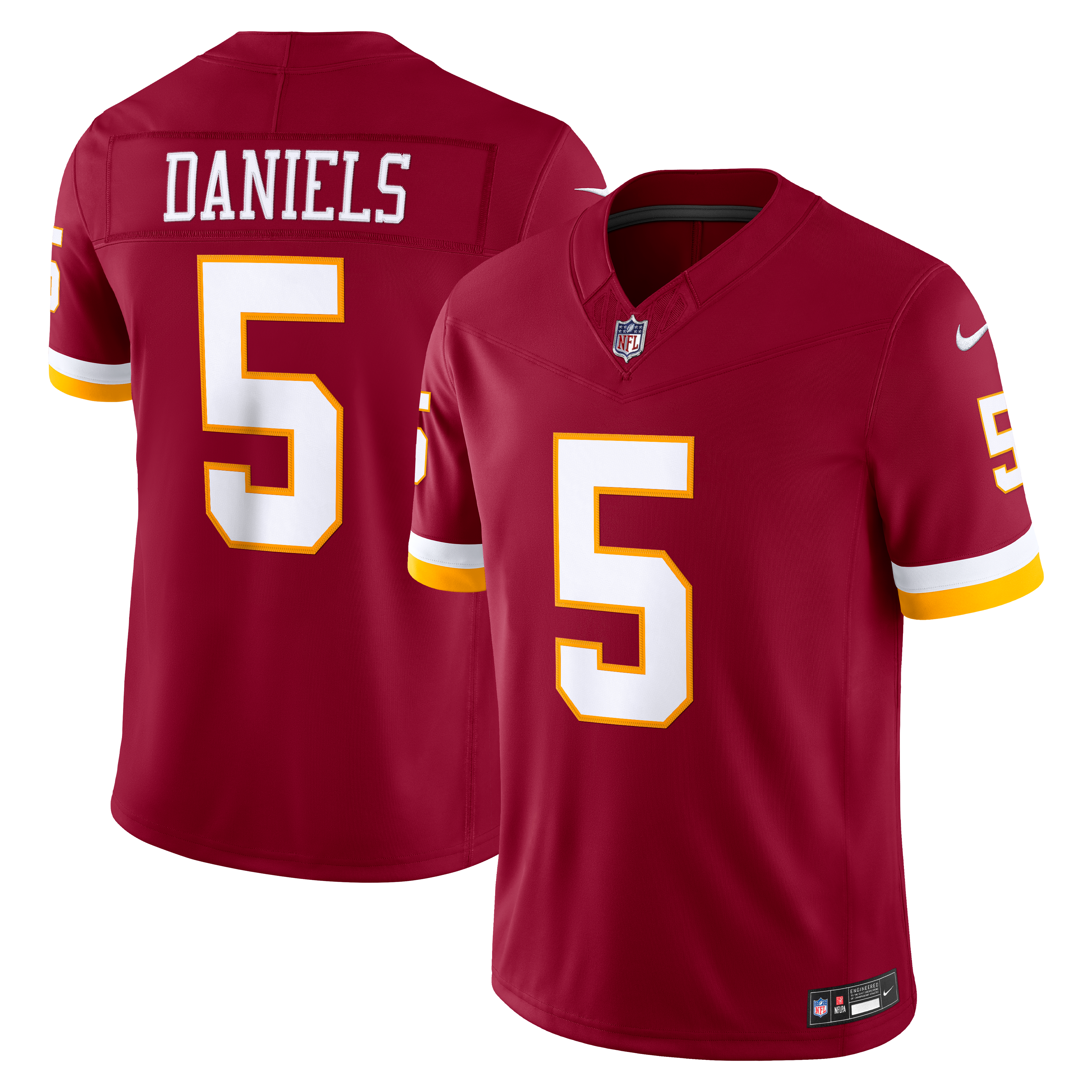 Jayden Daniels Washington Commanders Team Vapor F.U.S.E. Stitched Limited Jersey - Burgundy