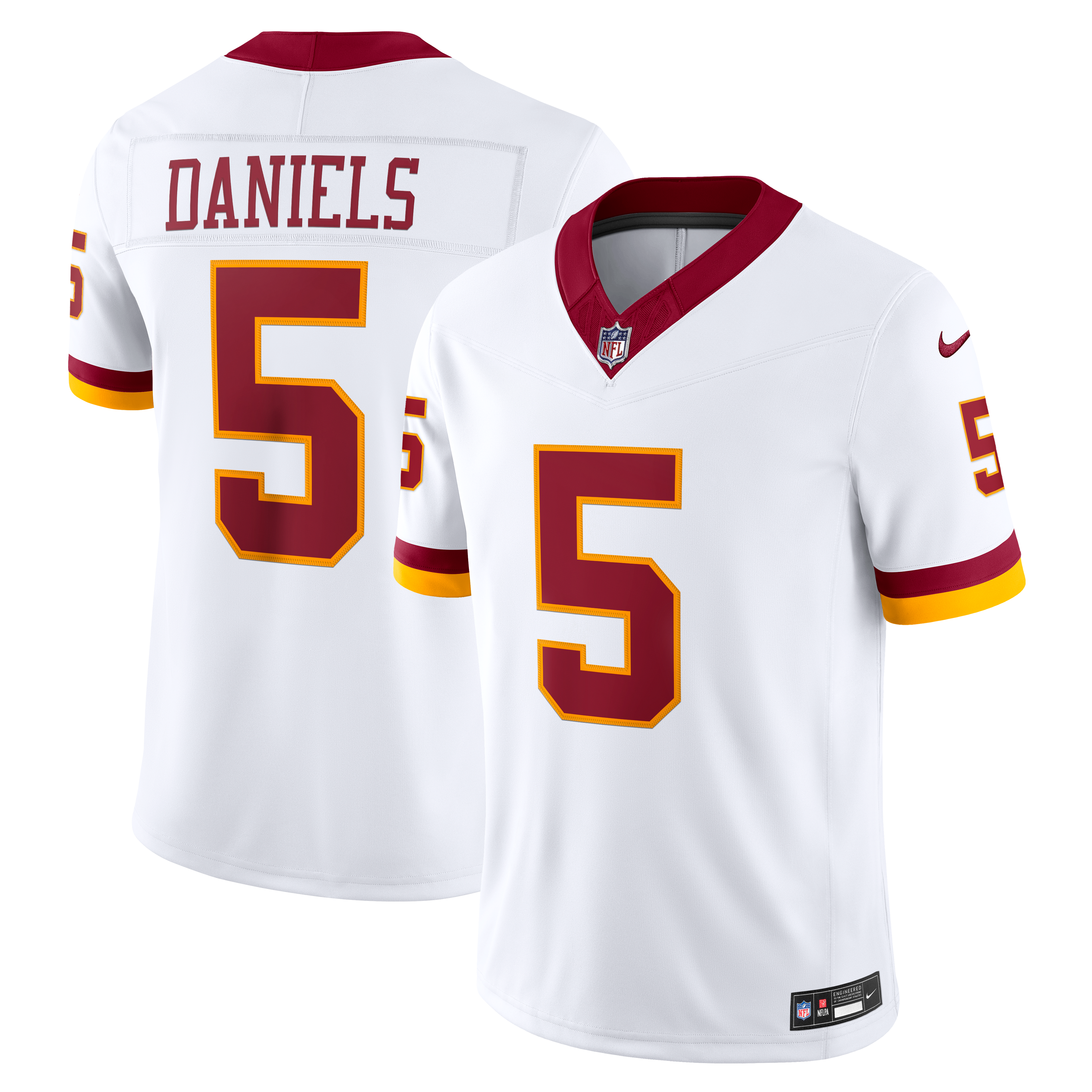 Jayden Daniels Washington Commanders Team Vapor F.U.S.E. Stitched Limited Jersey - White