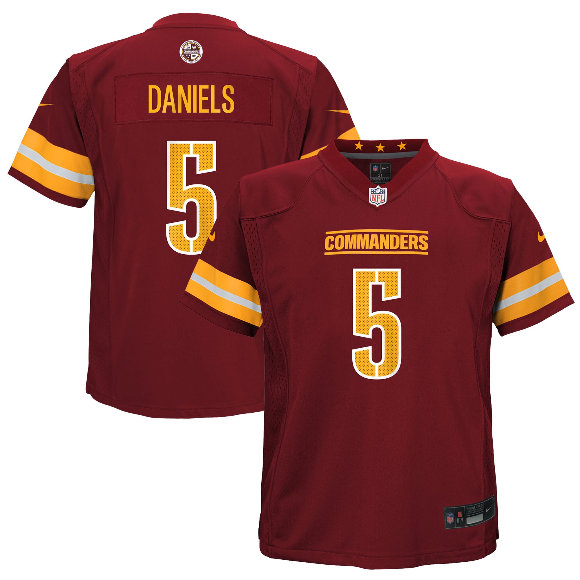 Jayden Daniels Washington Commanders Toddler Alternate Game Jersey - Burgundy - Image 2