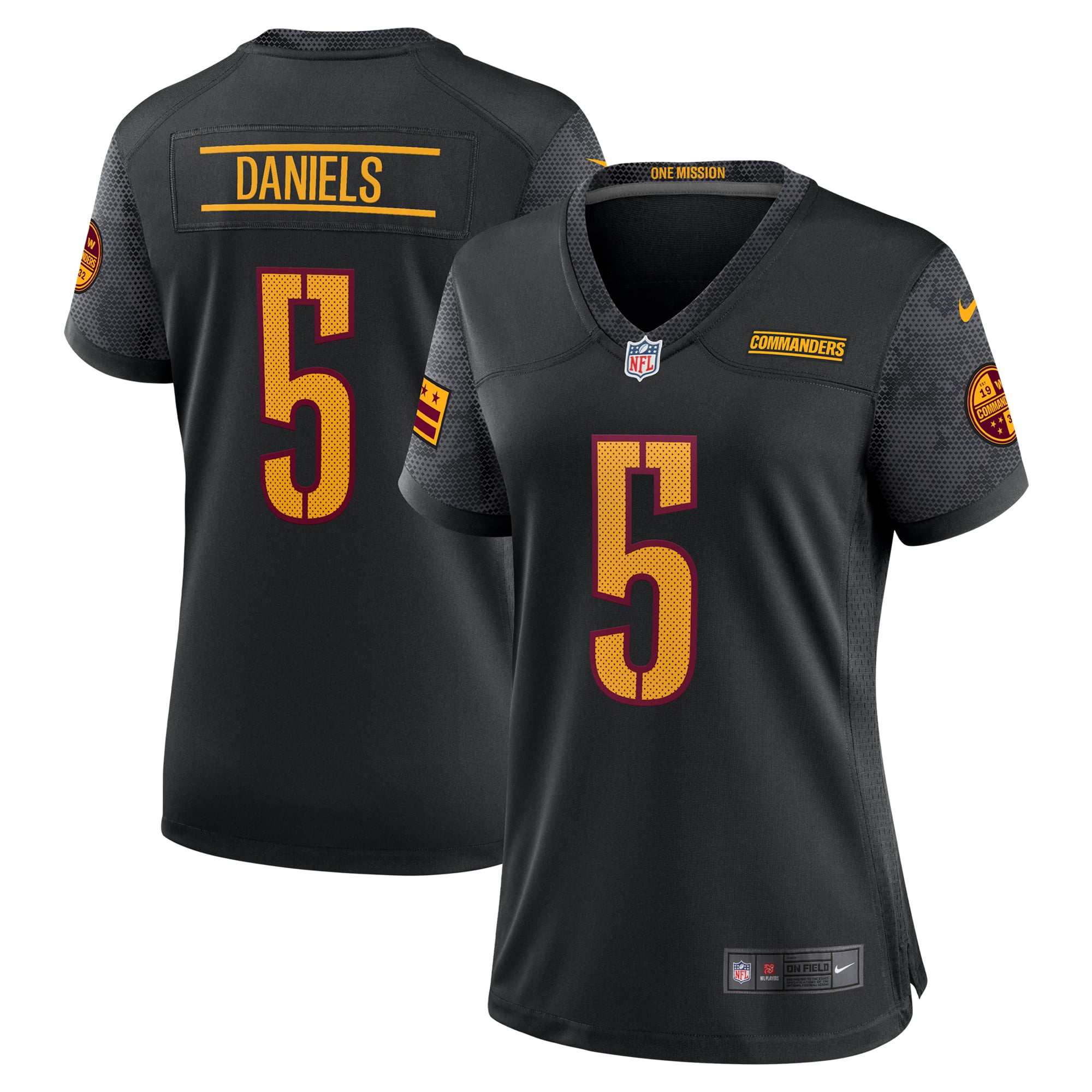 Jayden Daniels Washington Commanders Women's Alternate Game Player Jersey - Black - Image 2