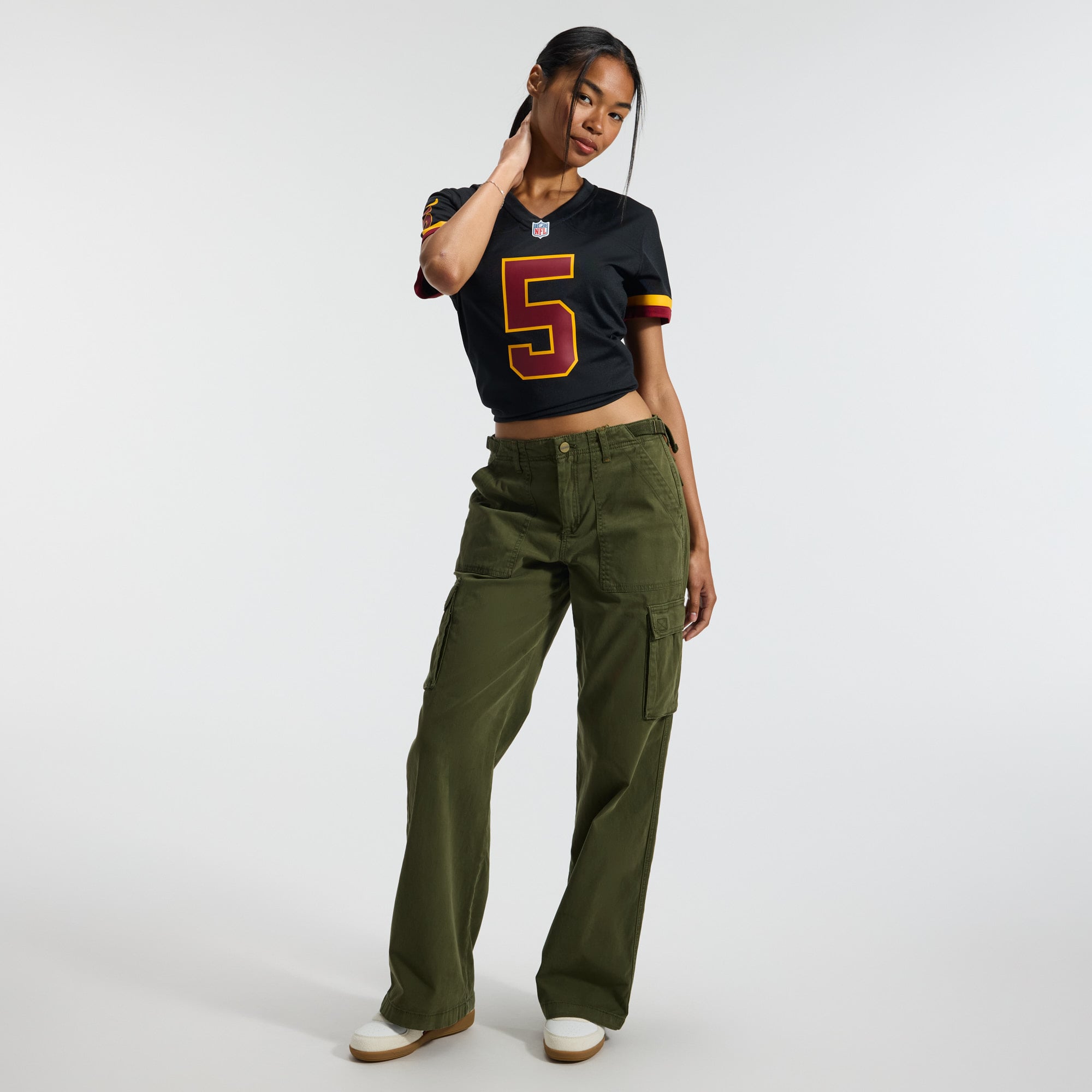Jayden Daniels Washington Commanders Women's Game Jersey - Black - Image 6