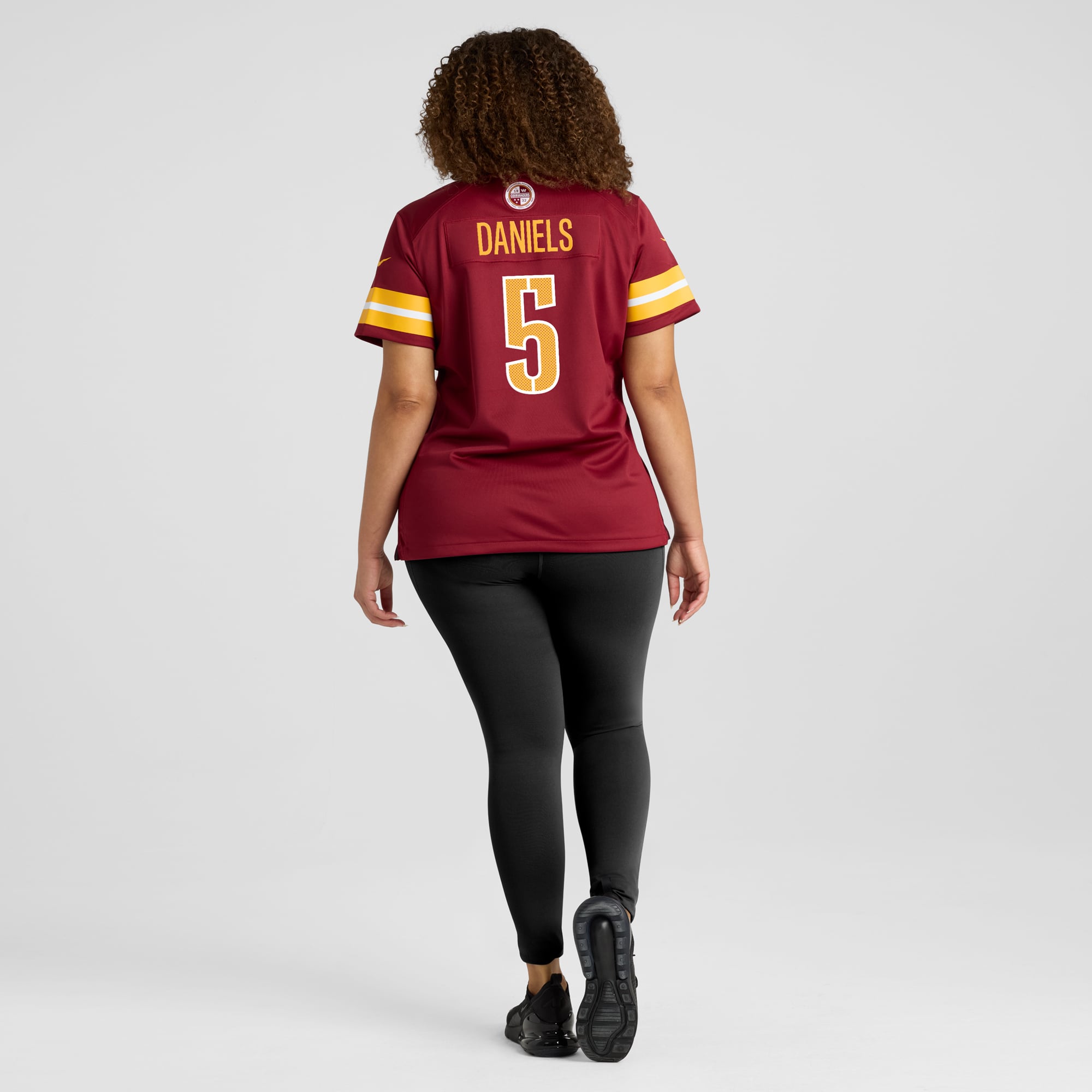 Jayden Daniels Washington Commanders Women's Game Jersey - White - Burgundy - Image 8
