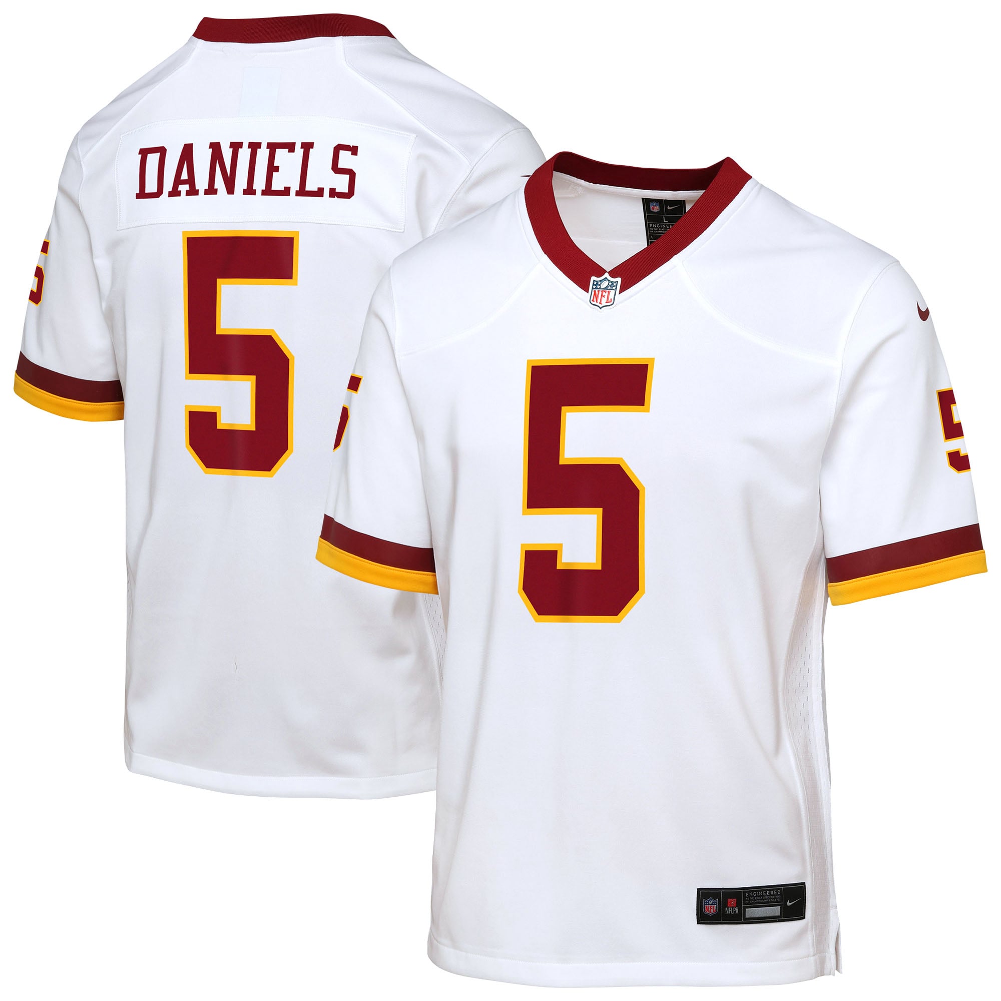 Jayden Daniels Washington Commanders Youth Game Super Bowl Era Jersey - White