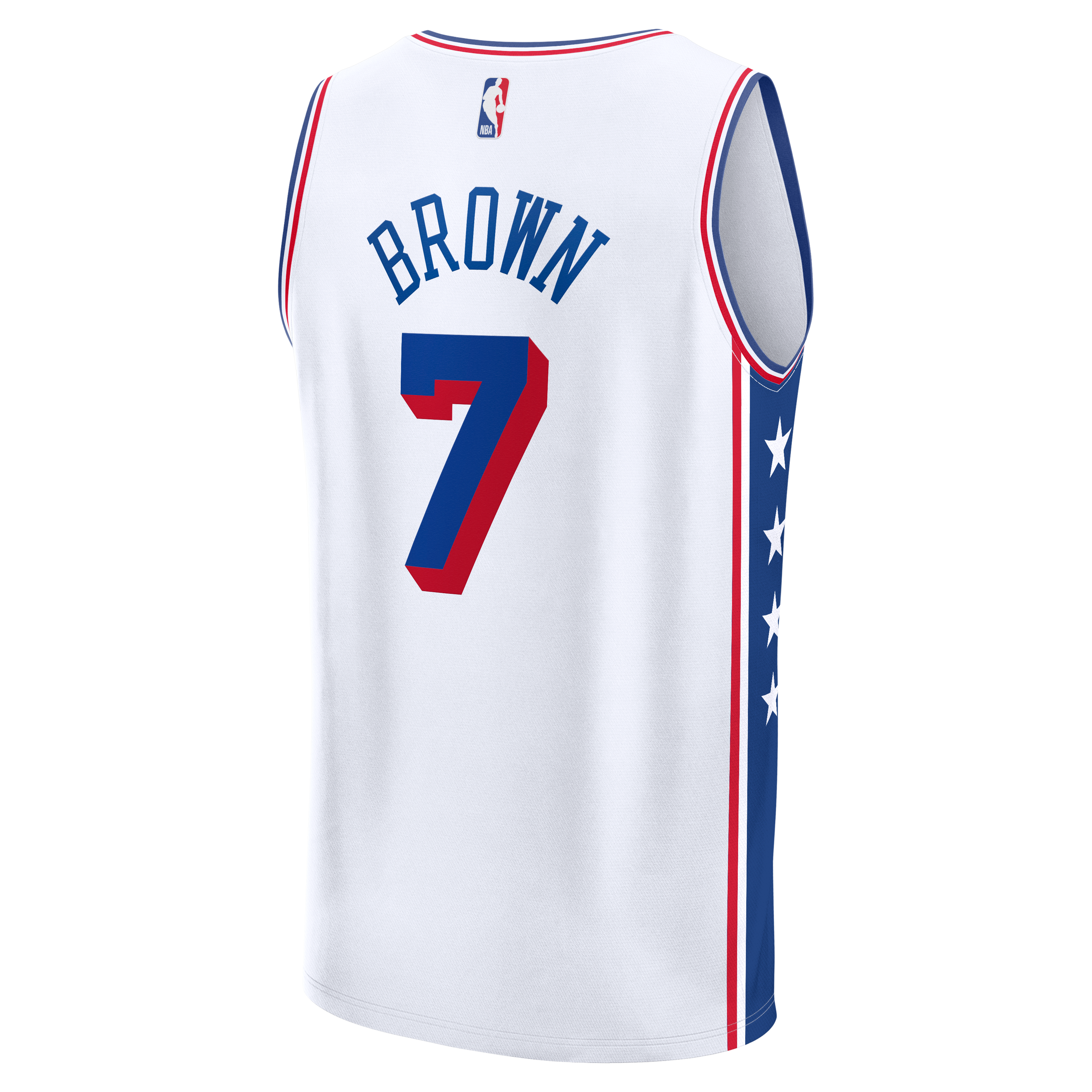 Jaylen Brown Philadelphia 76ers Fast Break Jersey - Association Edition - White - Image 4