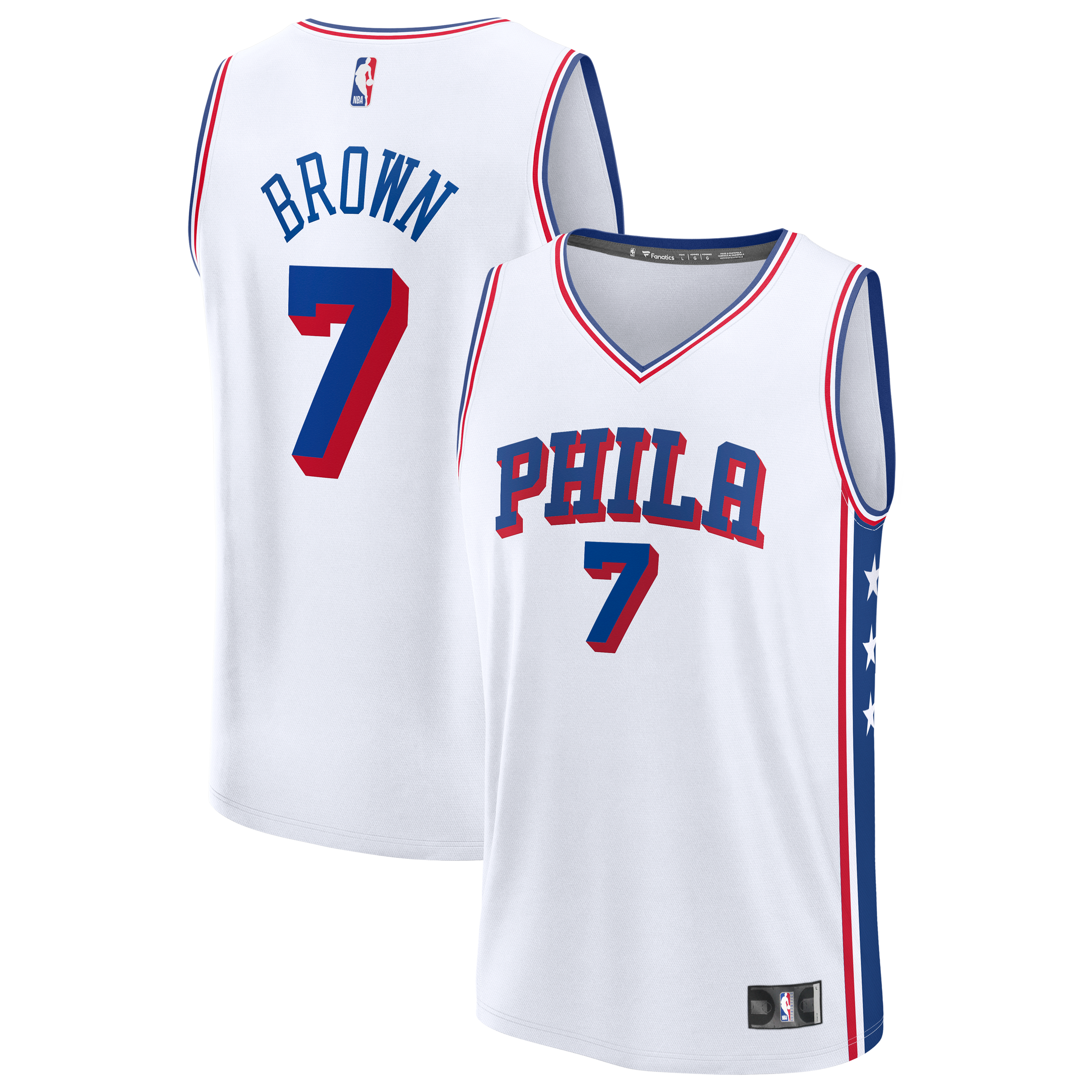 Jaylen Brown Philadelphia 76ers Fast Break Jersey - Association Edition - White - Image 2
