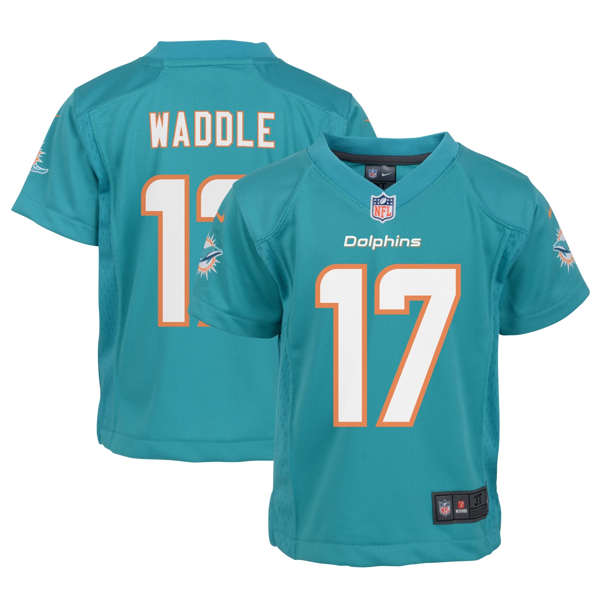 Jaylen Waddle Miami Dolphins Infant Team Player Game Jersey - Aqua