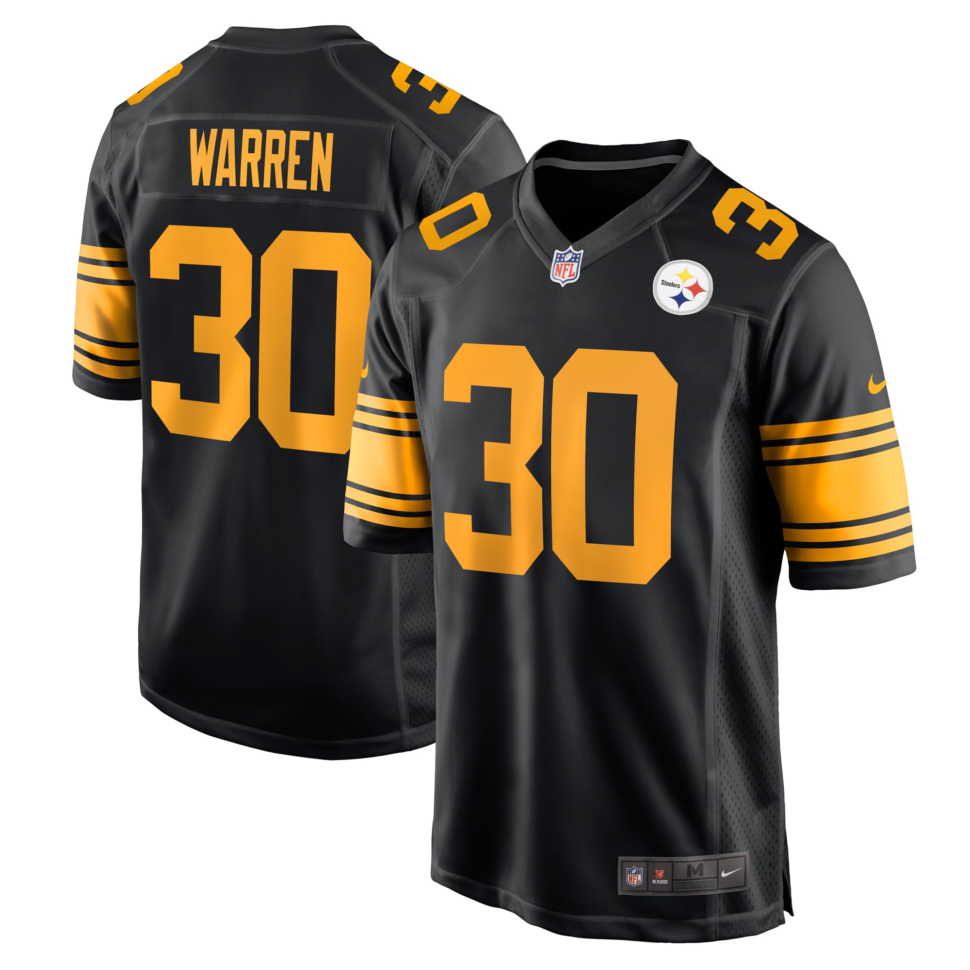 Jaylen Warren Pittsburgh Steelers Alternate Game Jersey - Black - Image 2