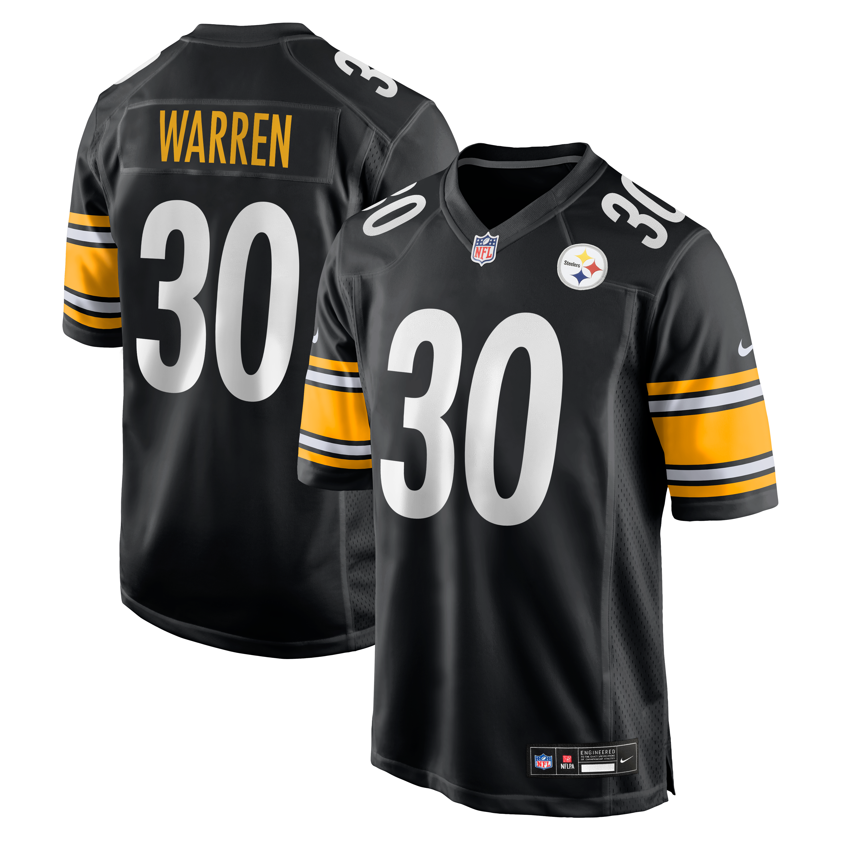 Jaylen Warren Pittsburgh Steelers Game Player Jersey - Black