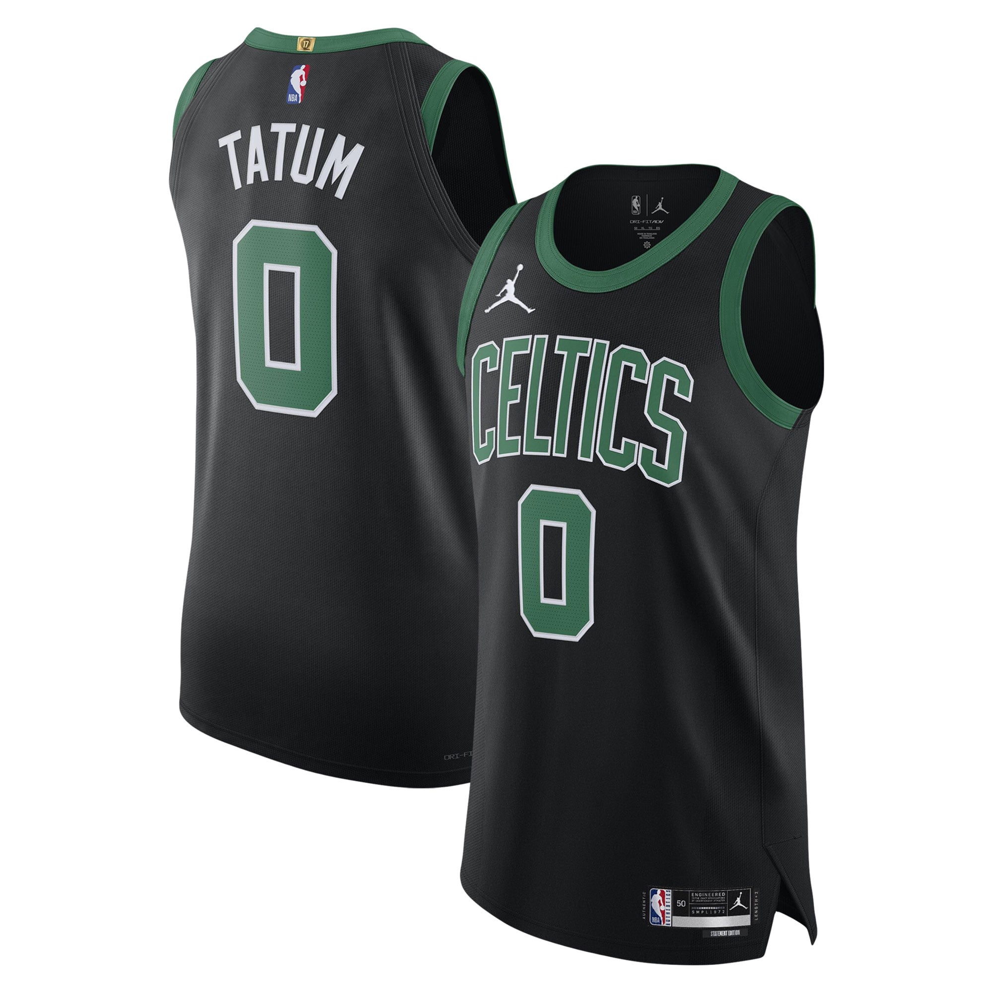 Jayson Tatum Boston Celtics Jordan Brand Player Jersey - Statement Edition - Black - Image 2