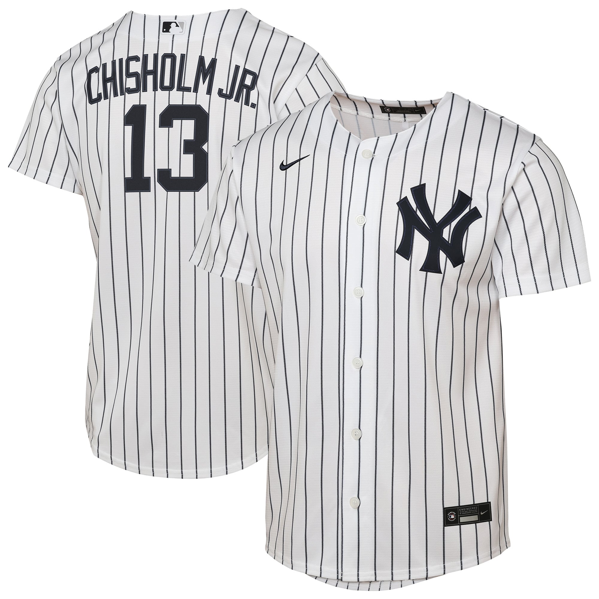 Jazz Chisholm Jr. New York Yankees Youth Home Jersey - White - Image 2