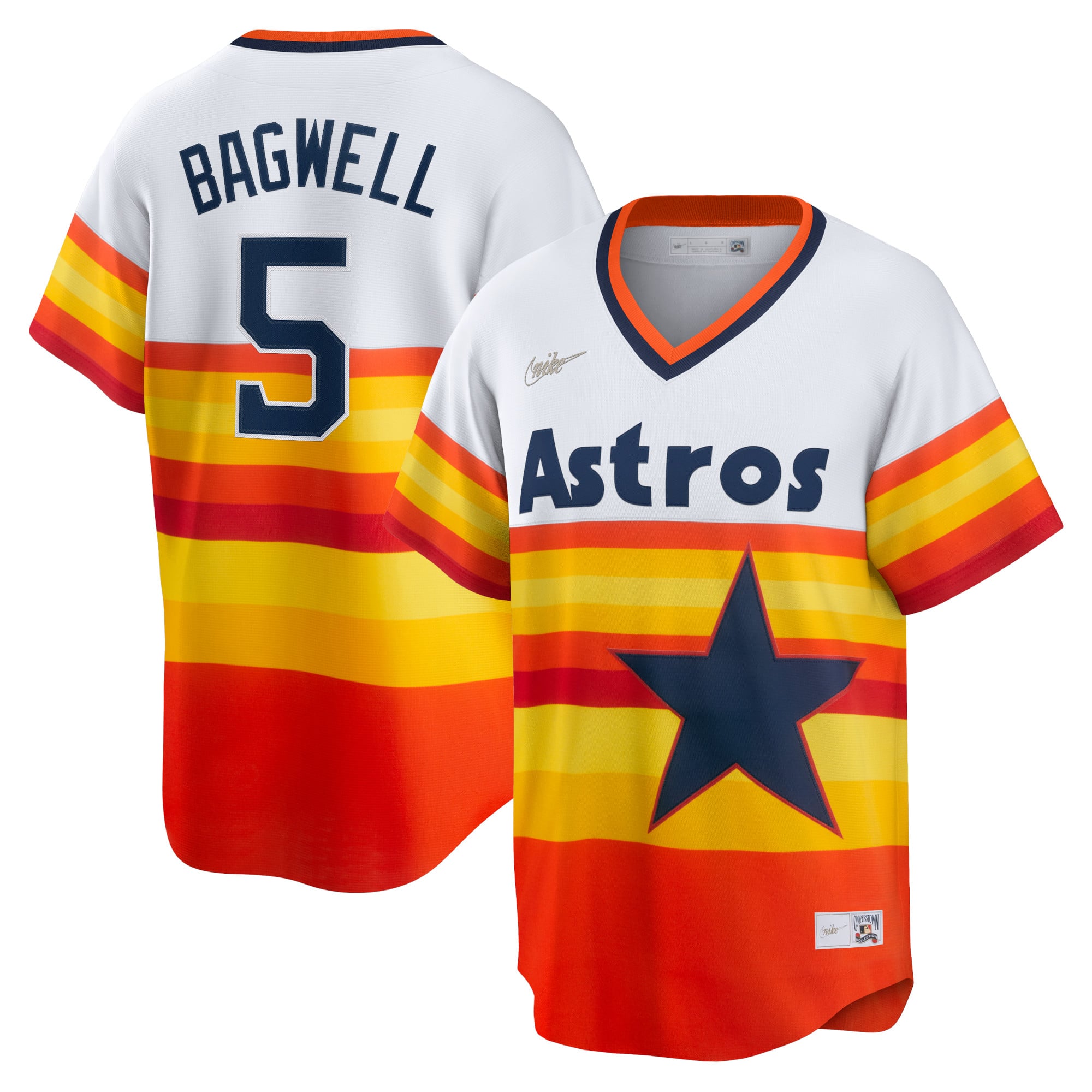 Jeff Bagwell Houston Astros Home Cooperstown Collection Player Jersey - White - Image 2