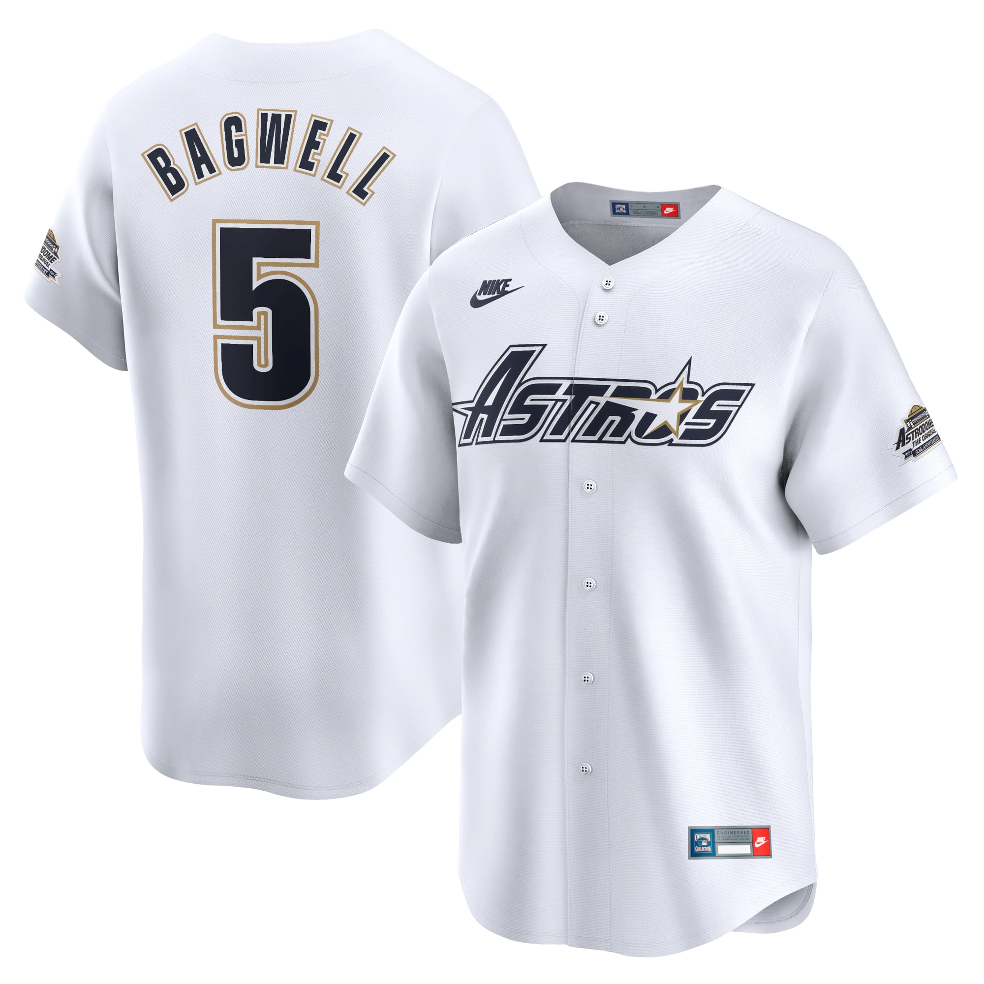 Jeff Bagwell Houston Astros Throwback Cooperstown Collection Limited Jersey - White - Image 2