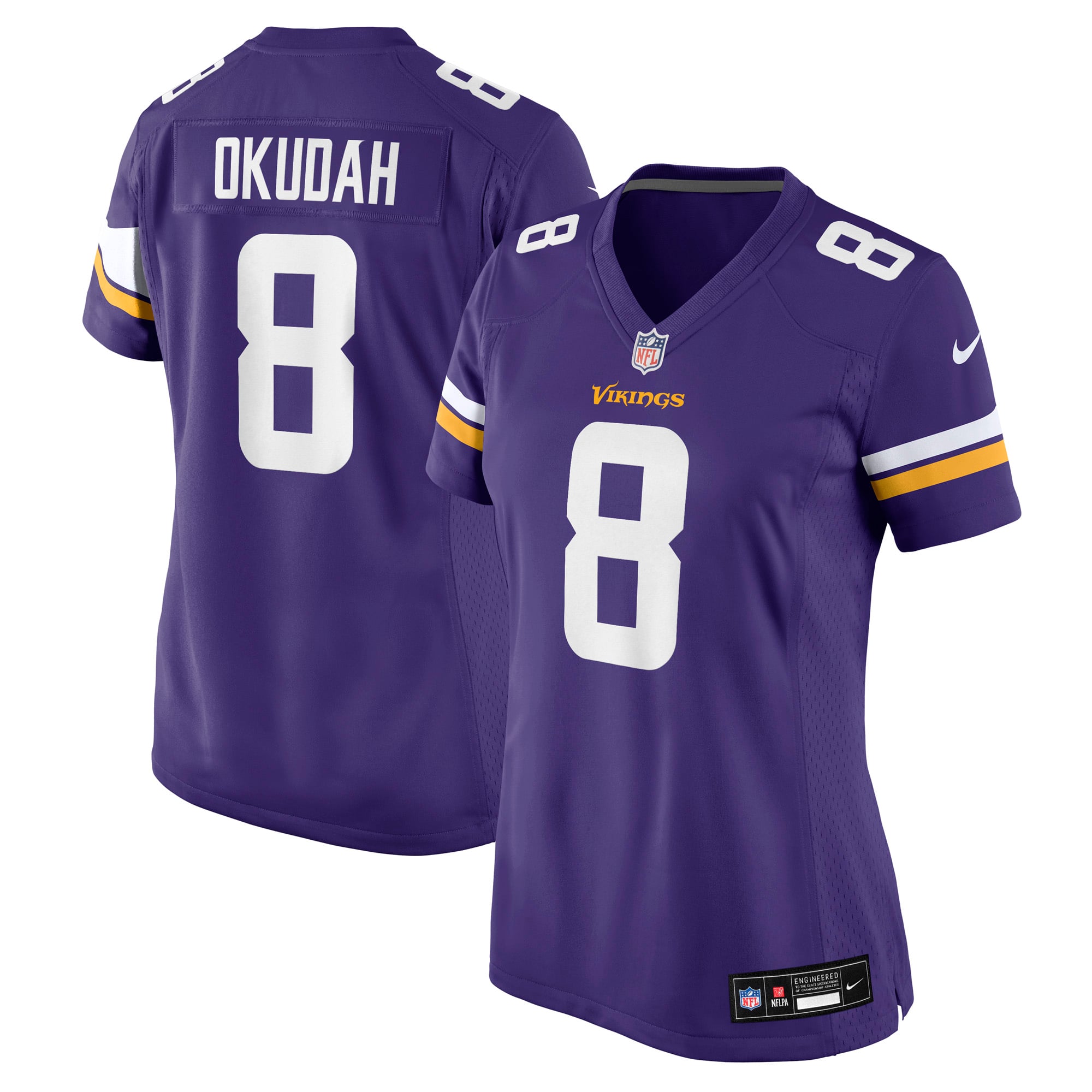 Jeff Okudah Minnesota Vikings Women's Team Game Jersey - Purple - Image 2