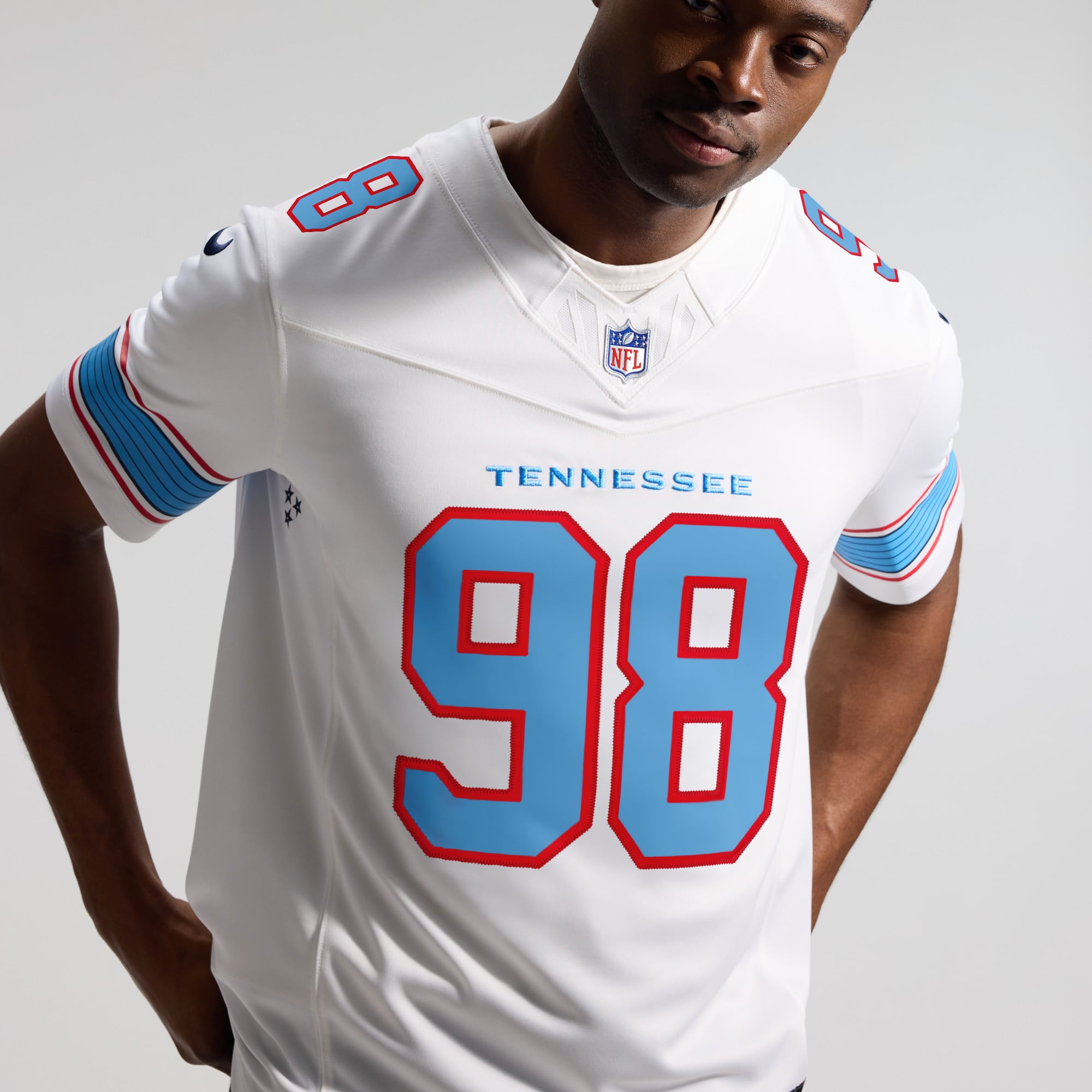 Jeffery Simmons Tennessee Titans Vapor F.U.S.E. Stitched Limited Jersey - White - Image 10