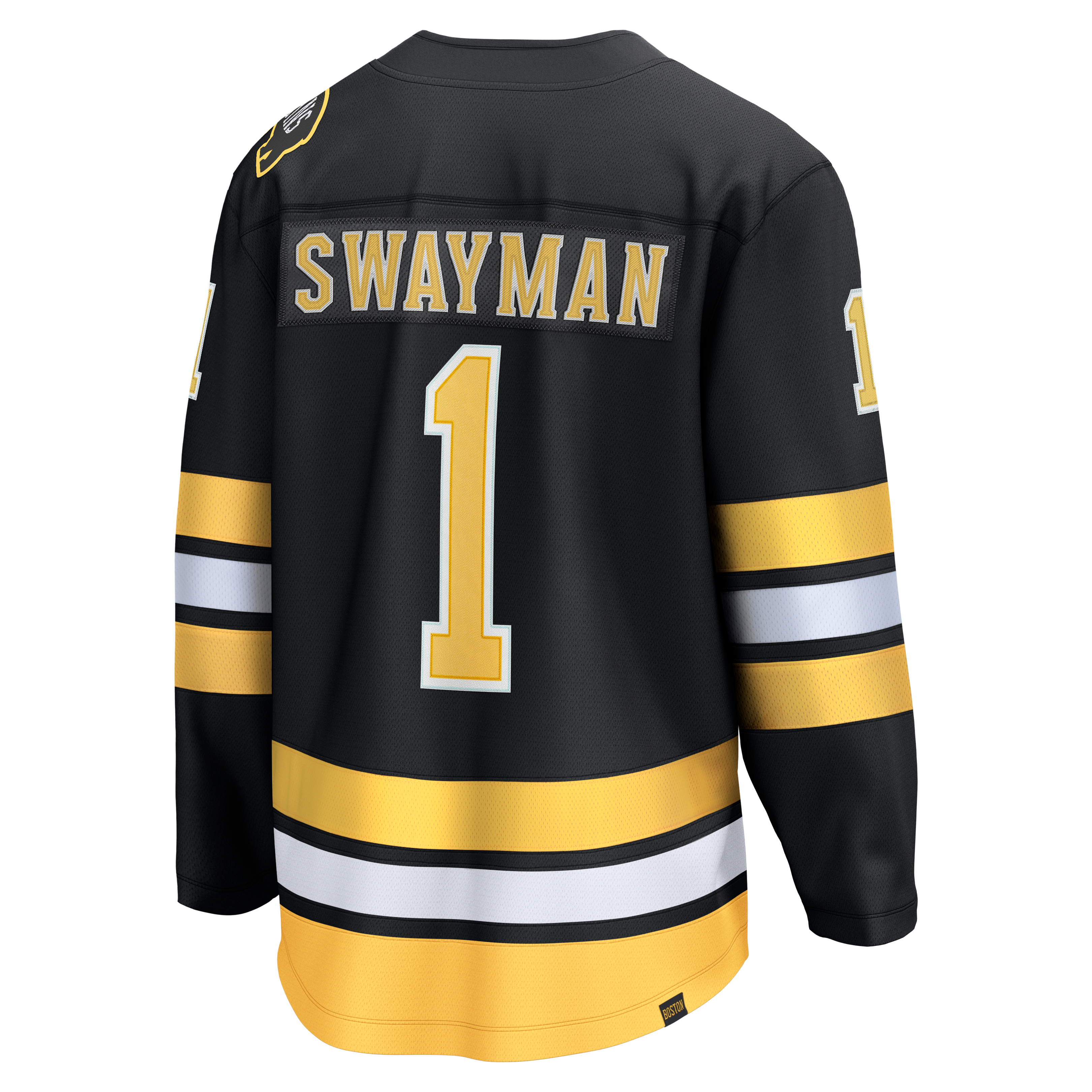 Jeremy Swayman Boston Bruins Home Breakaway Jersey - Black - Image 4