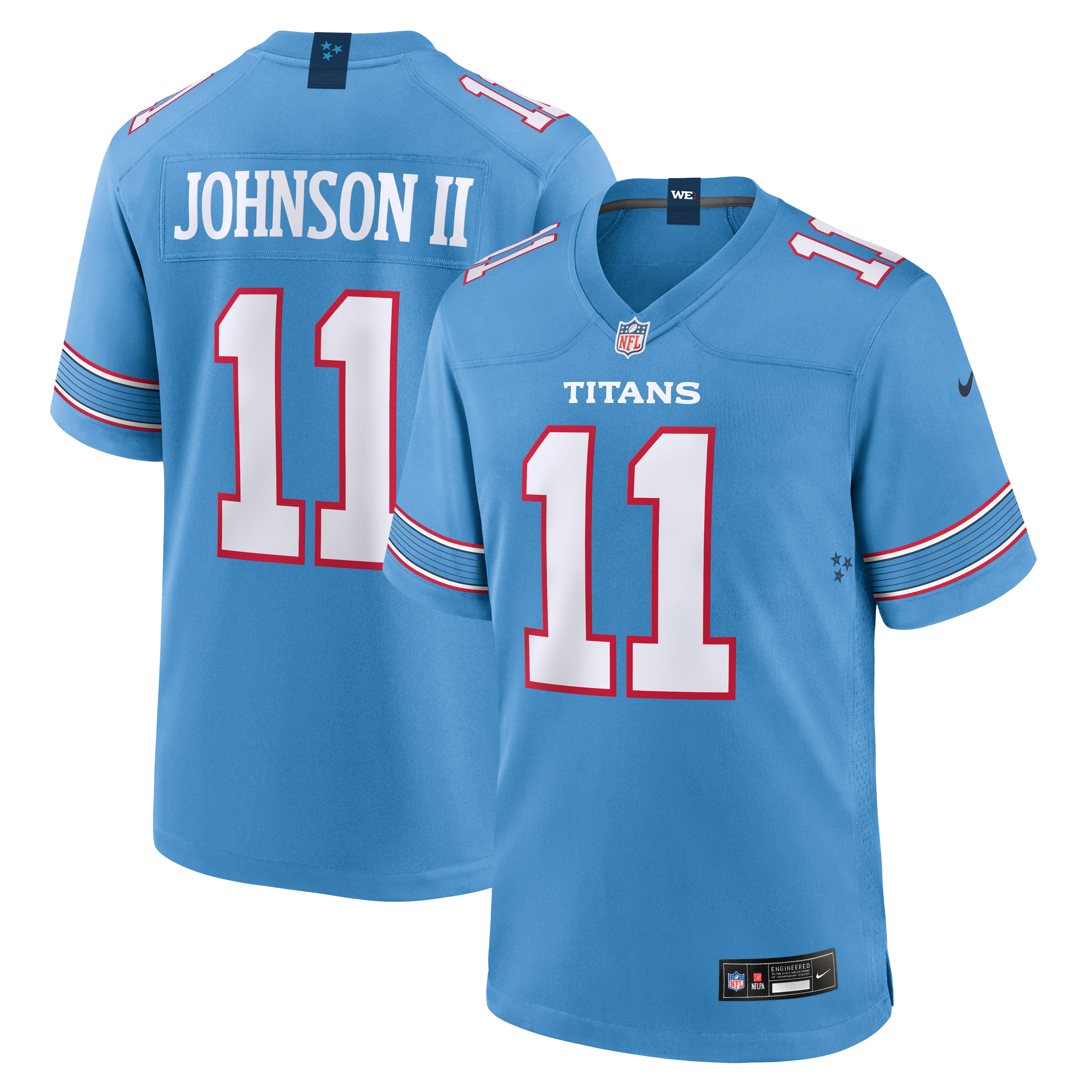 Jermaine Johnson II Tennessee Titans Team Game Jersey - Light Blue