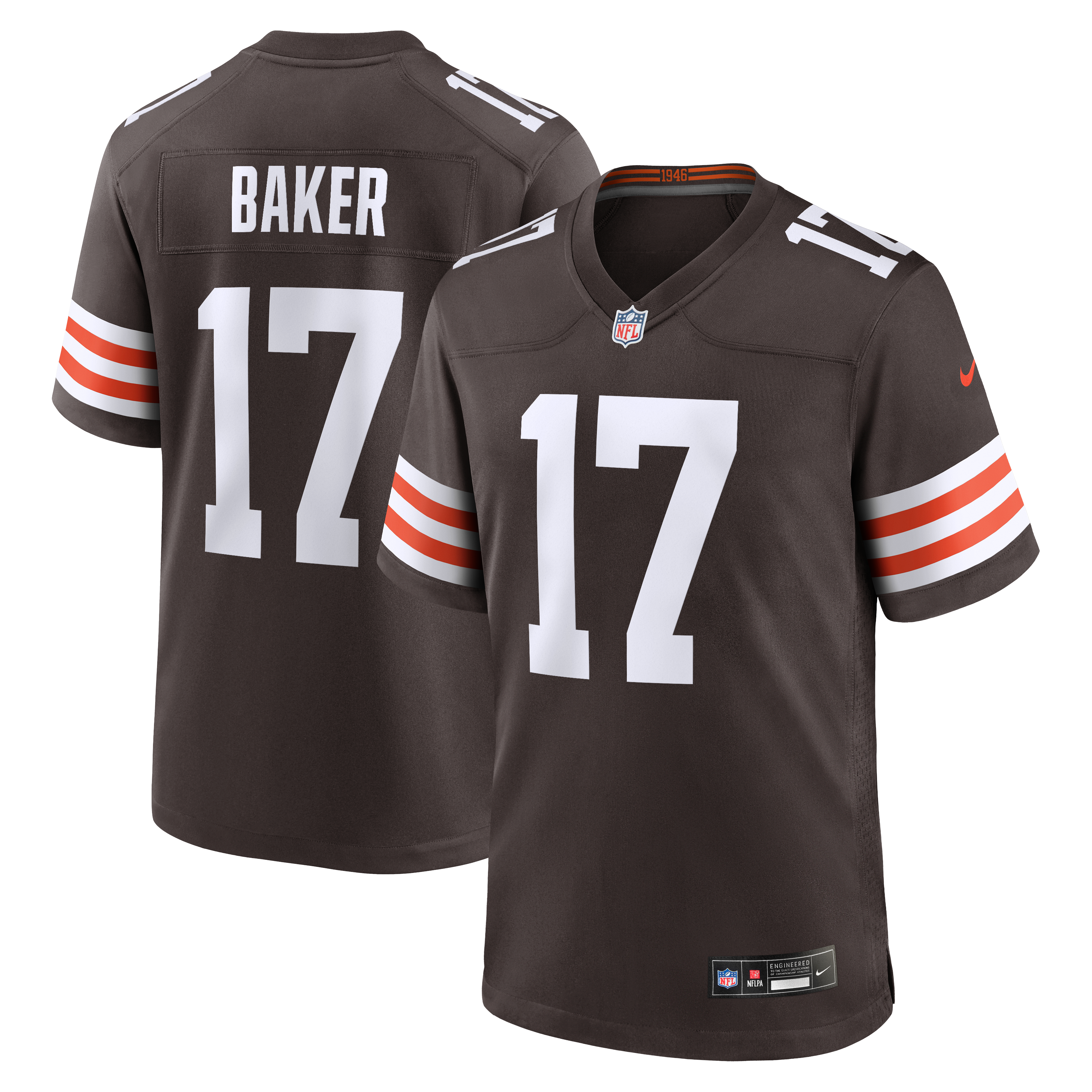 Jerome Baker Cleveland Browns Team Game Jersey - Brown