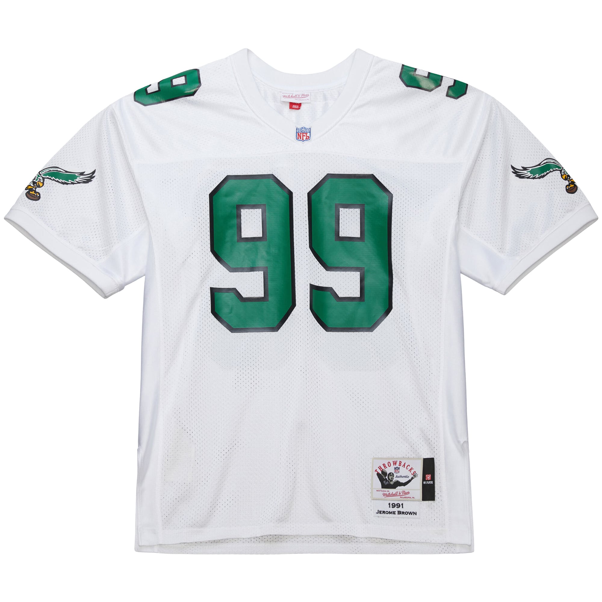 Jerome Brown Philadelphia Eagles 1991 Throwback Retired Player Jersey - White - Image 3