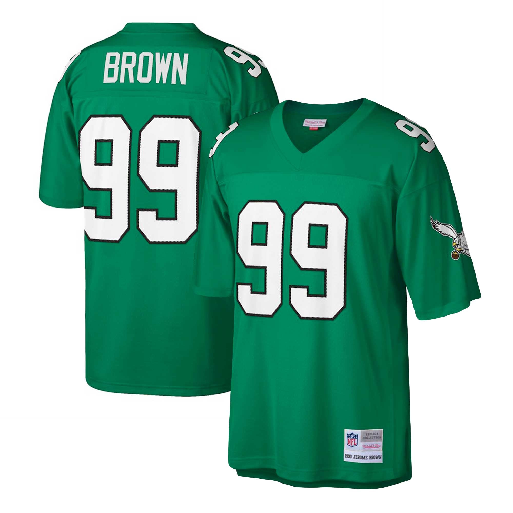 Jerome Brown Philadelphia Eagles Big & Tall 1990 Retired Player Jersey - Kelly Green - Image 2
