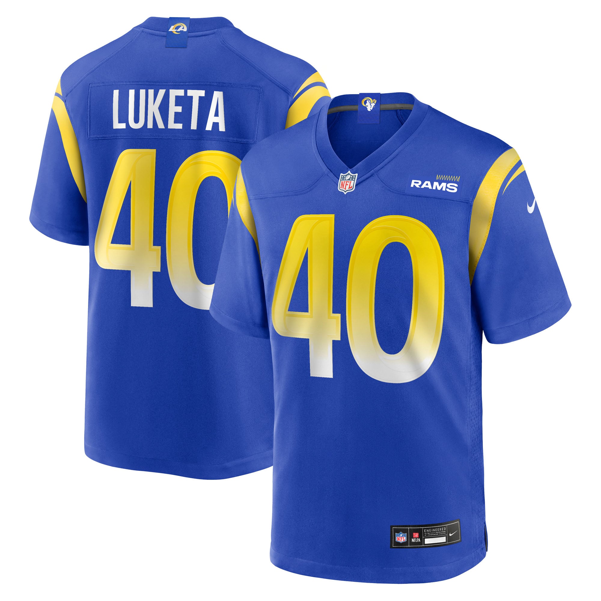 Jesse Luketa Los Angeles Rams Team Game Jersey - Royal - Image 2