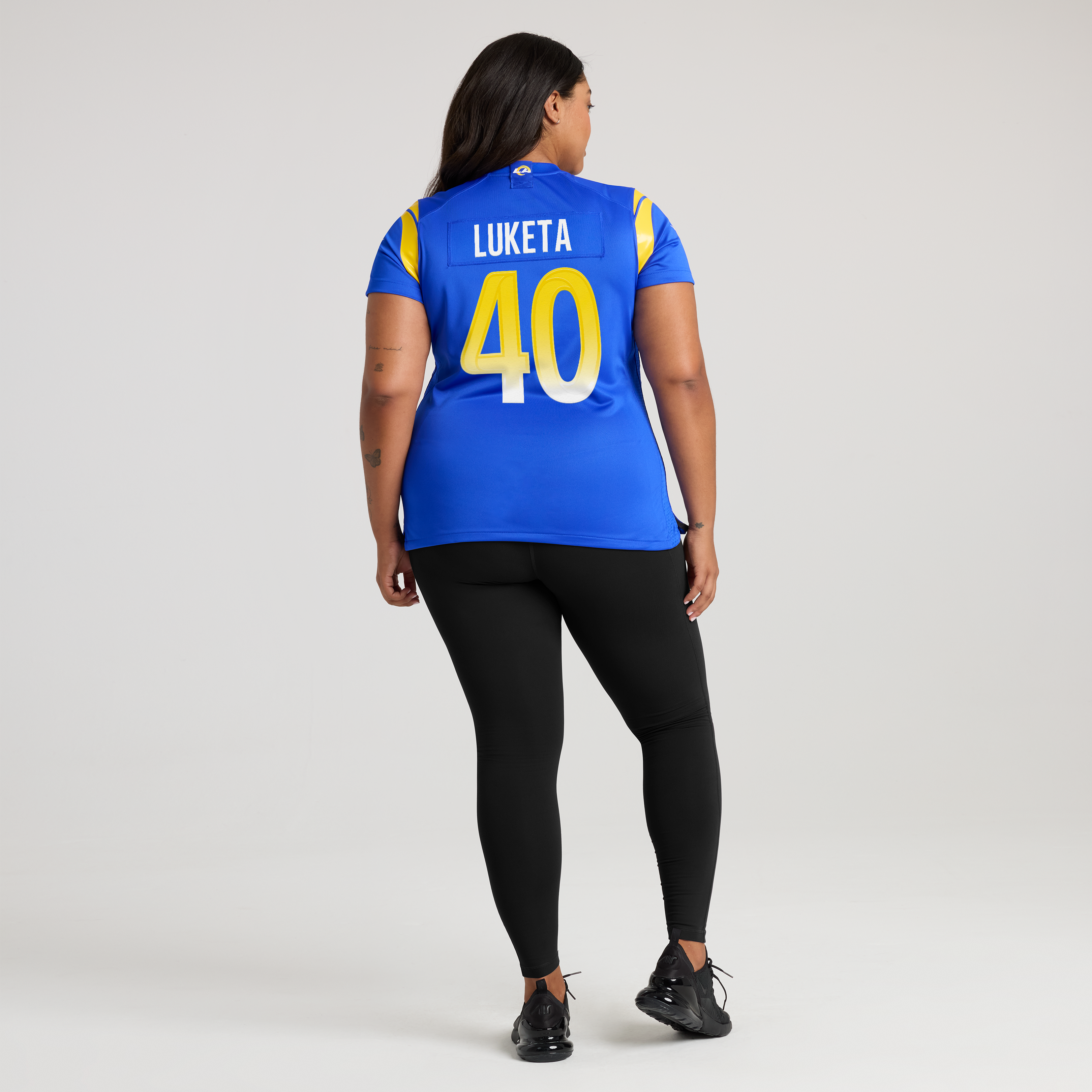 Jesse Luketa Los Angeles Rams Women's Team Game Jersey - Royal - Image 8