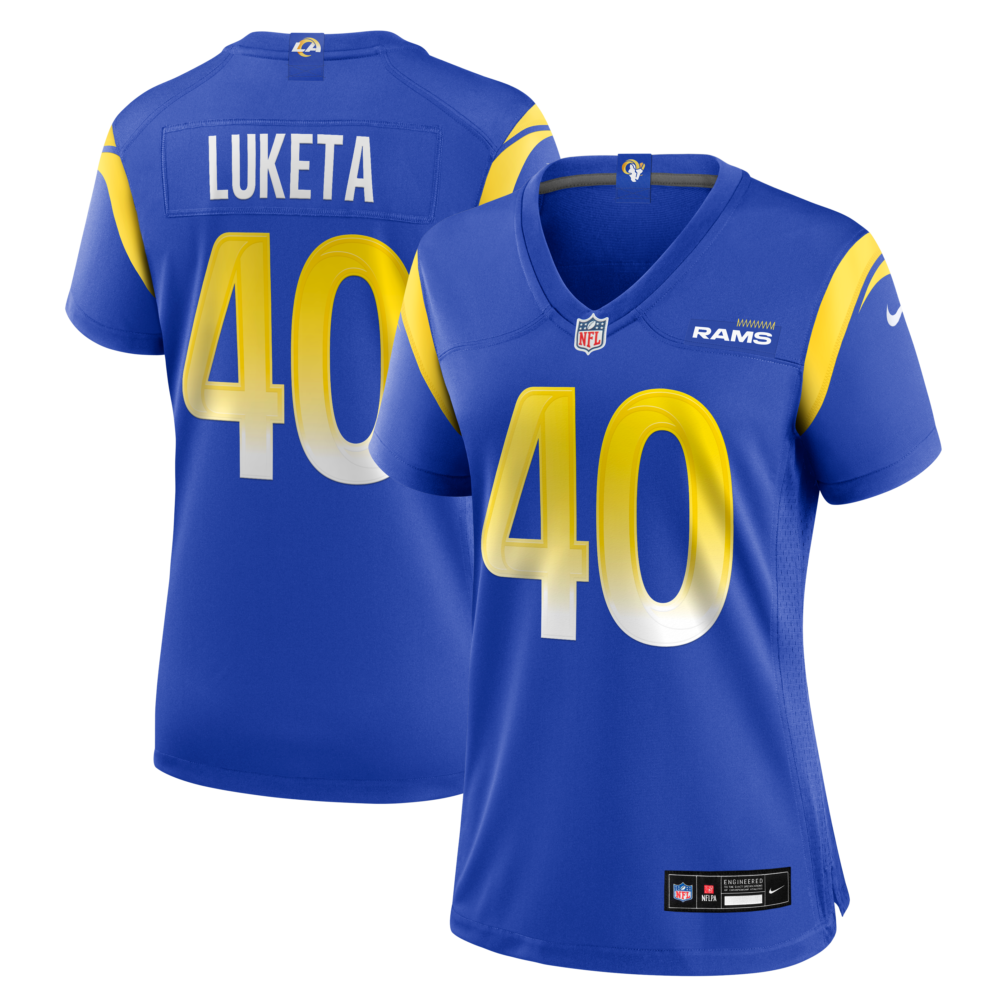 Jesse Luketa Los Angeles Rams Women's Team Game Jersey - Royal - Image 2
