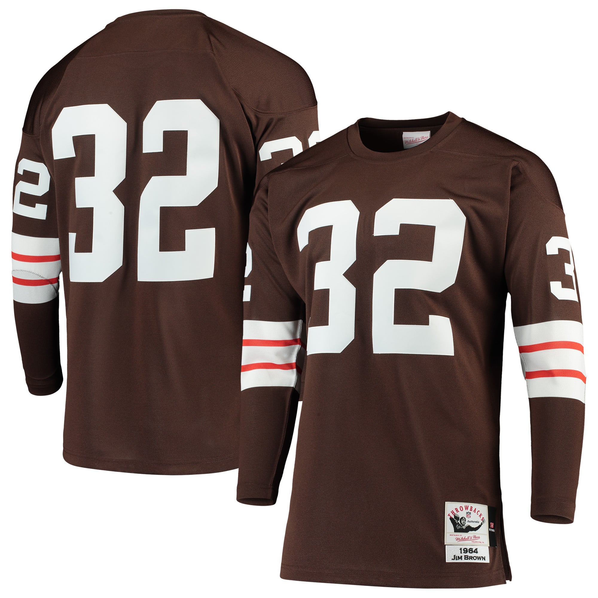 Jim Brown Cleveland Browns 1964 Throwback Retired Player Jersey - Brown - Image 2