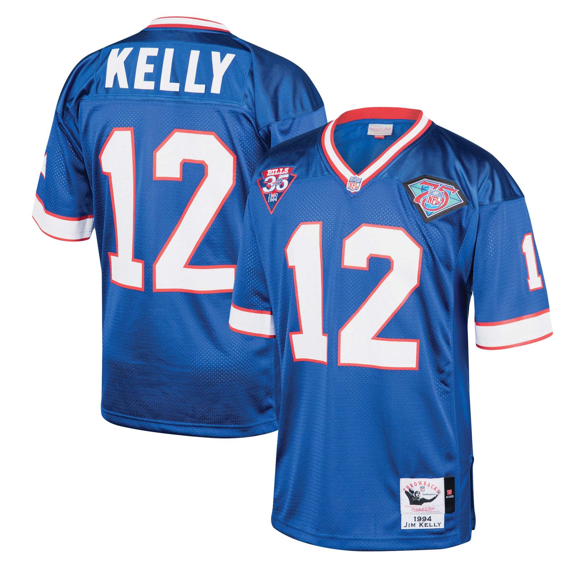 Jim Kelly Buffalo Bills 1994 Throwback Retired Player Jersey - Royal