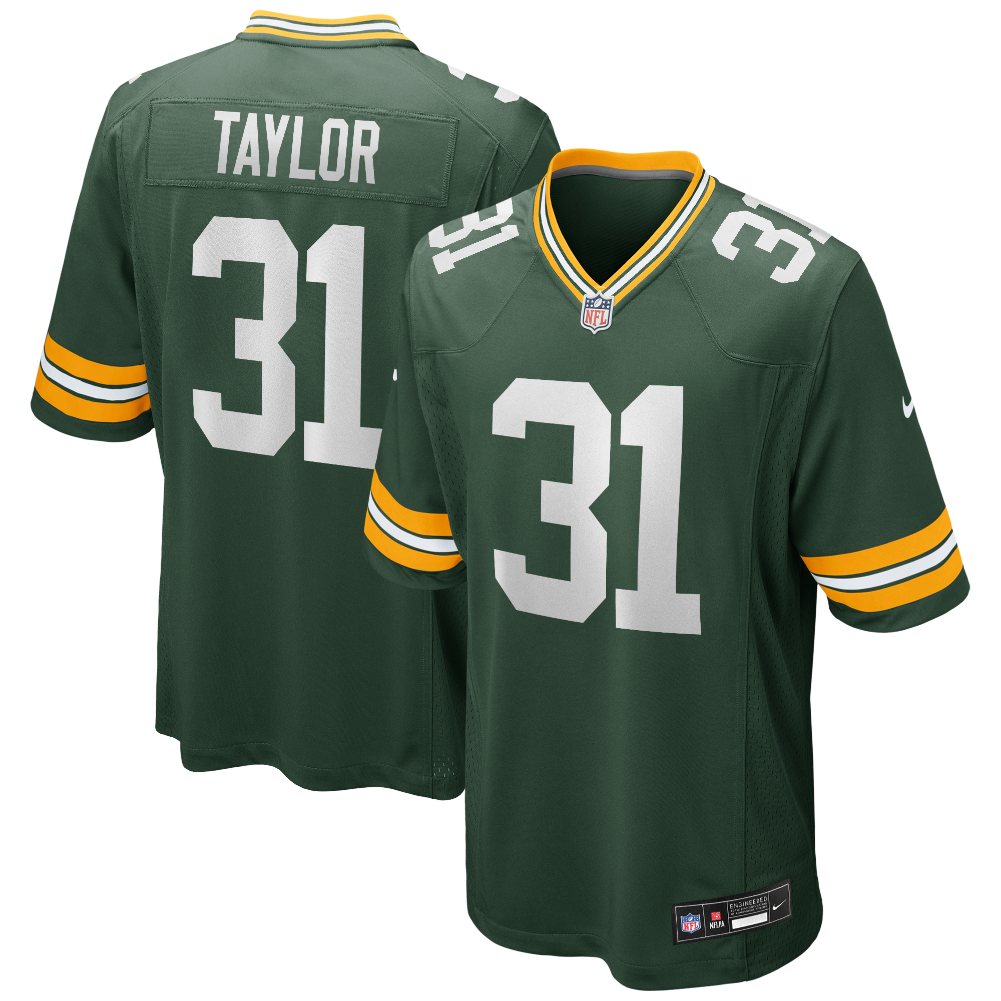 Jim Taylor Green Bay Packers Game Retired Player Jersey - Green - Image 2