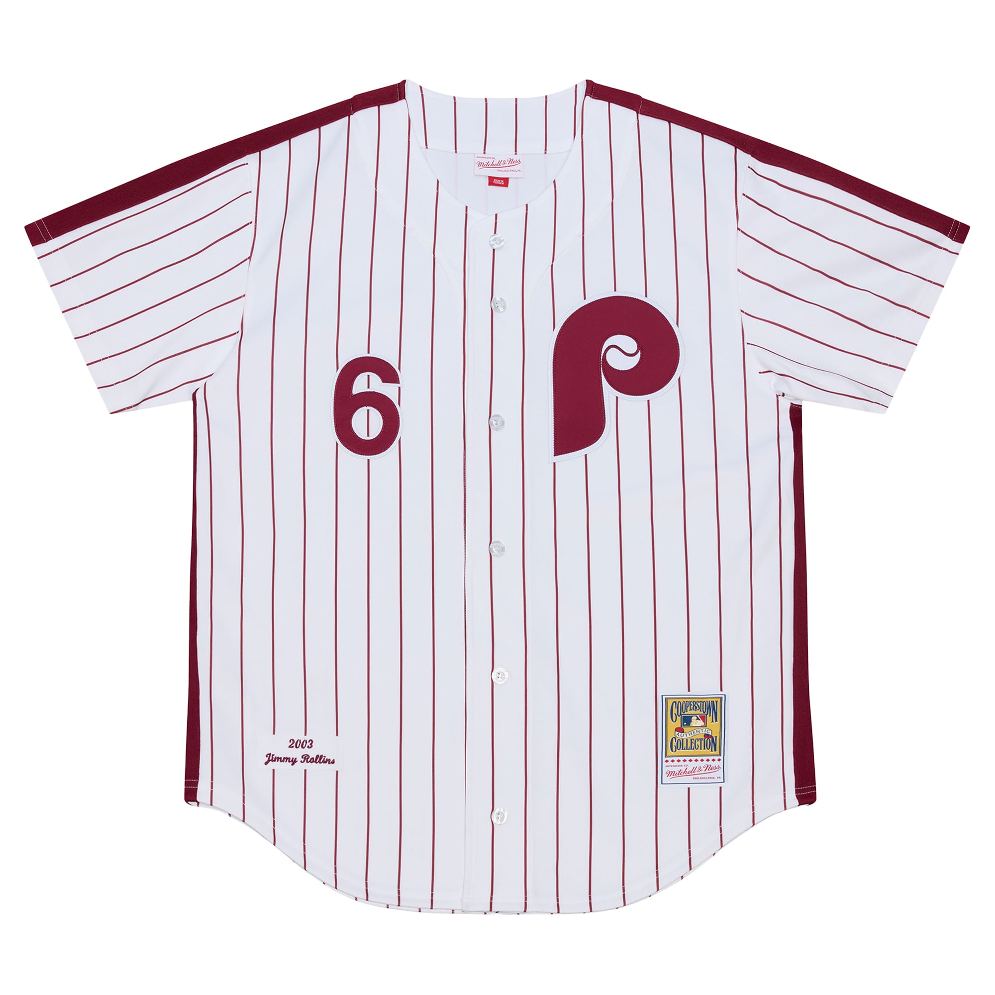 Jimmy Rollins Philadelphia Phillies 2003 Cooperstown Collection Jersey - White - Image 3