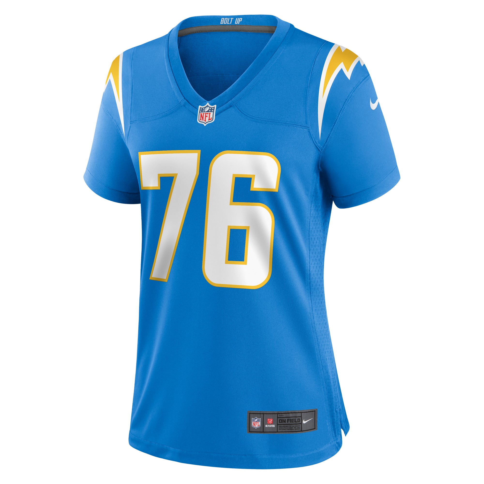 Joe Alt Los Angeles Chargers Women's 2024 Draft First Round Pick Player Game Jersey - Powder Blue - Image 3