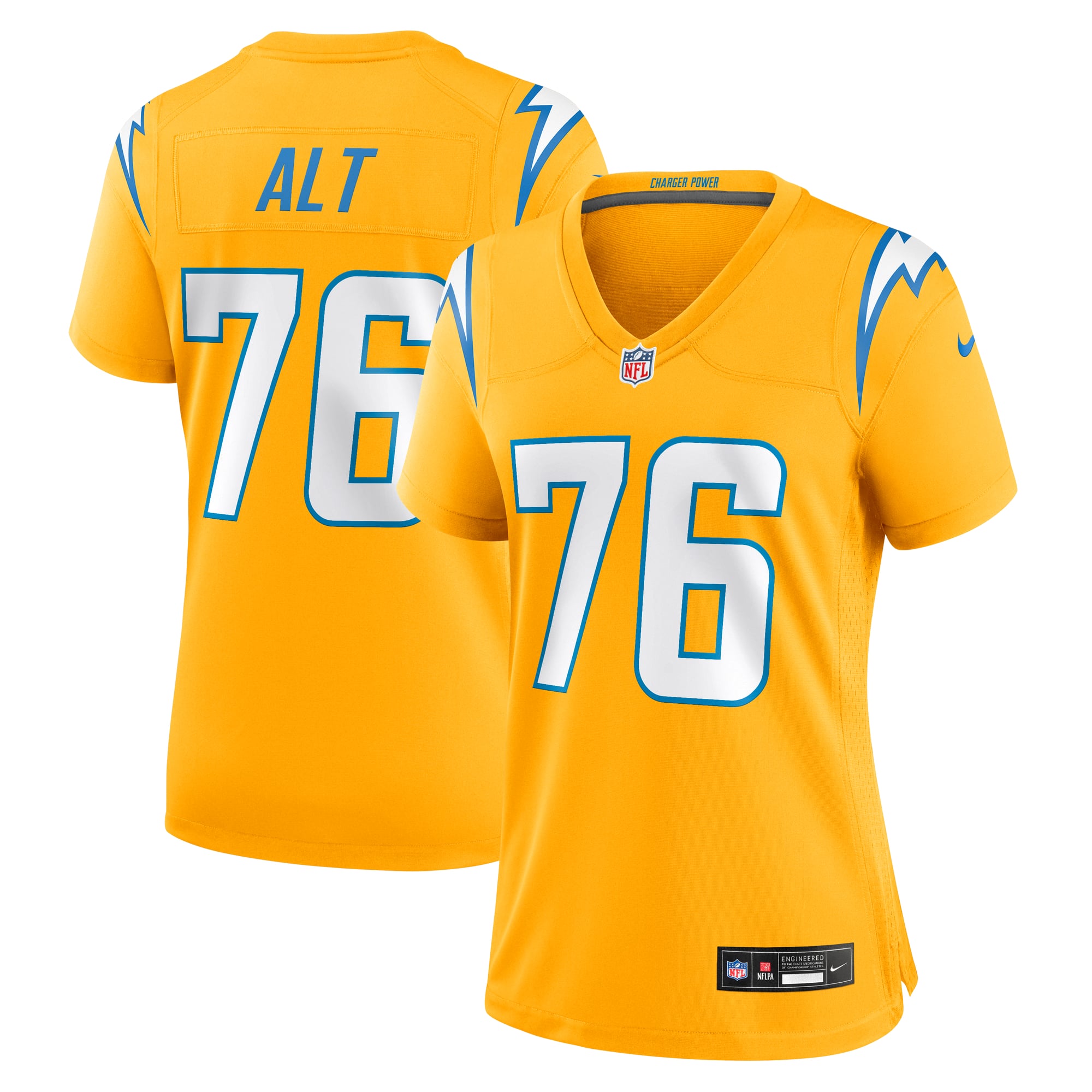 Joe Alt Los Angeles Chargers Women's Alternate Charger Power Game Jersey - Gold