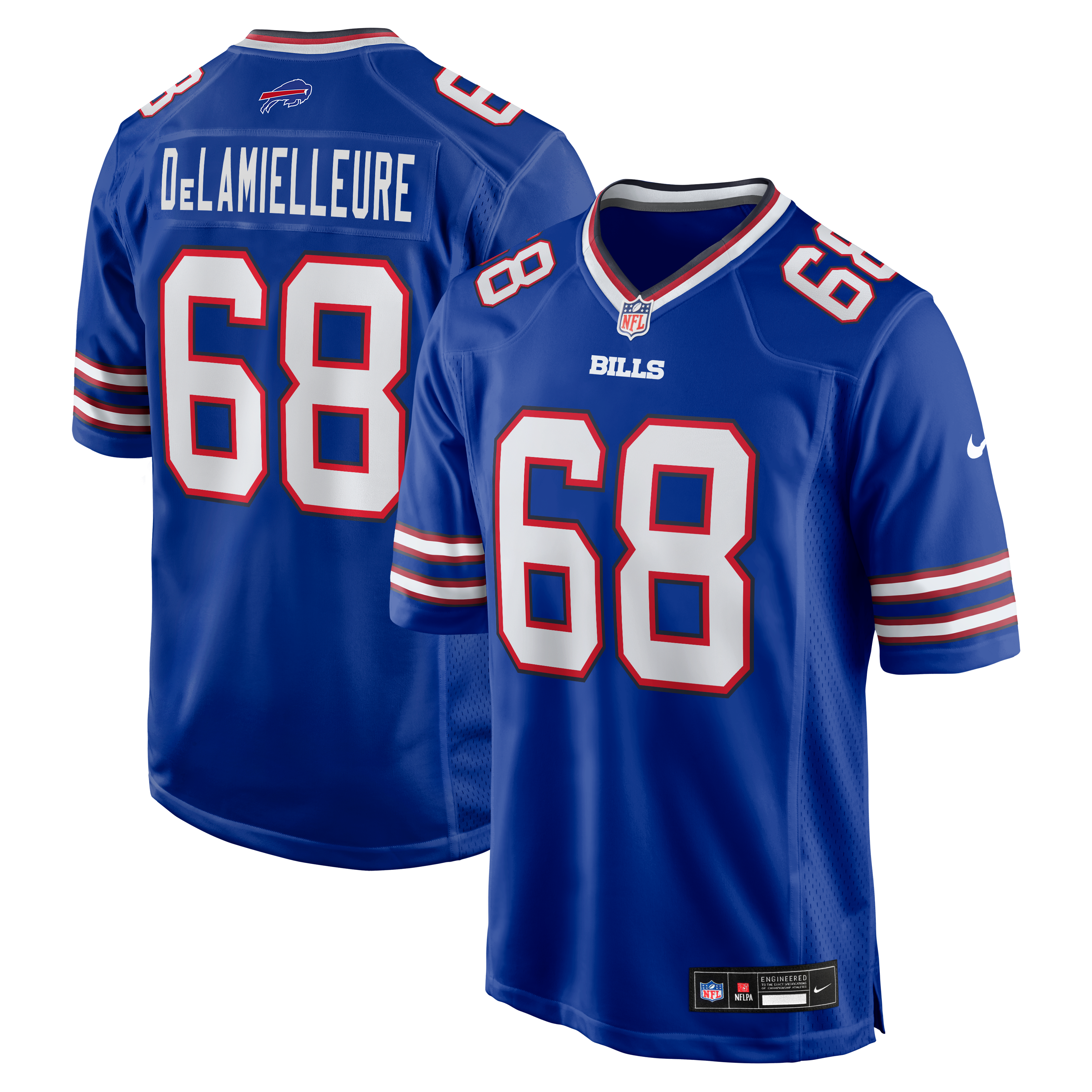 Joe DeLamielleure Buffalo Bills Game Retired Player Jersey - Royal - Image 2