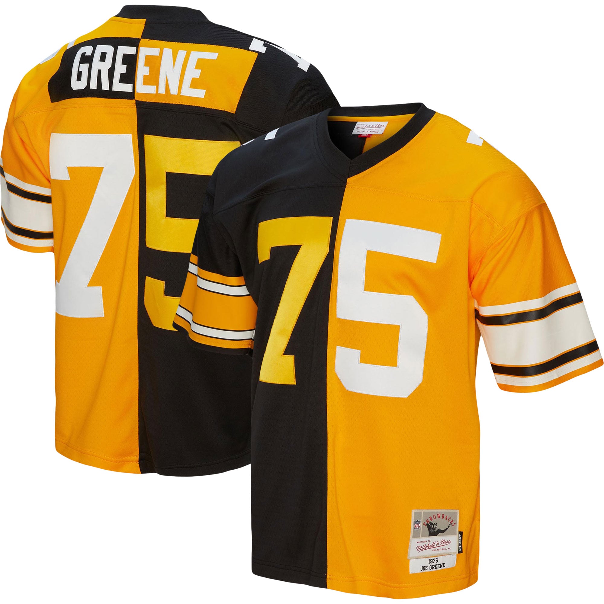 Joe Greene Pittsburgh Steelers 1976 Split Legacy Jersey - Black/Gold - Image 2