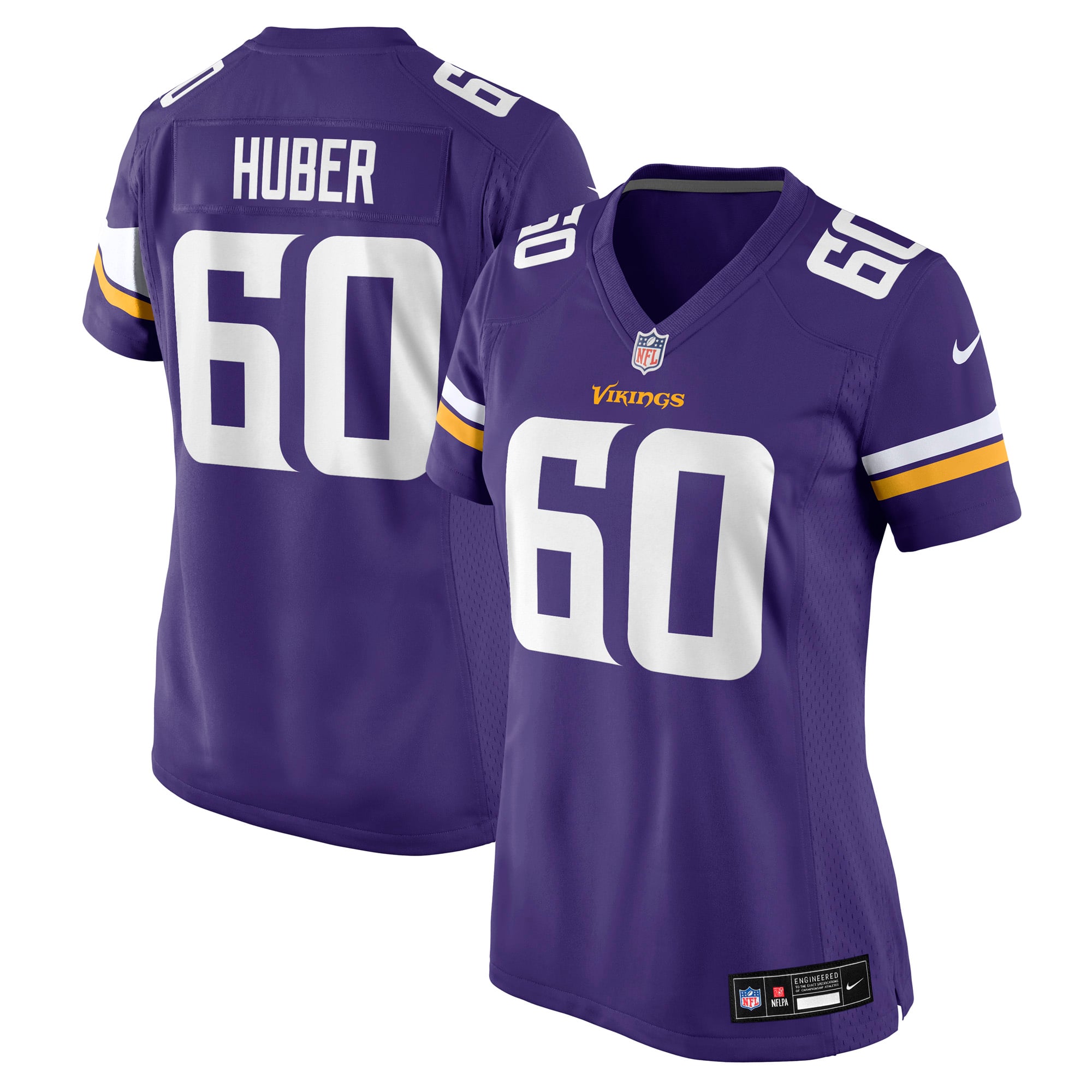 Joe Huber Minnesota Vikings Women's Team Game Jersey - Purple - Image 2