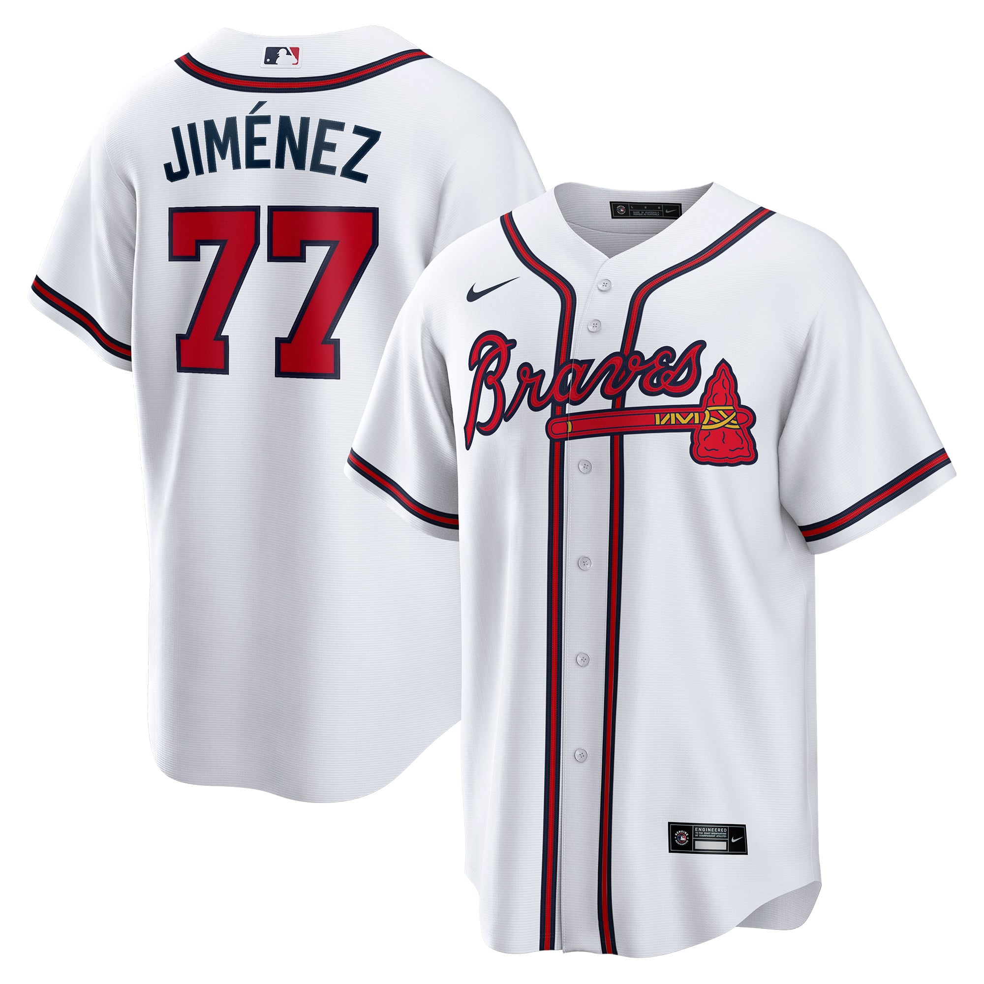 Joe Jiménez Atlanta Braves Home Player Jersey - White - Image 2