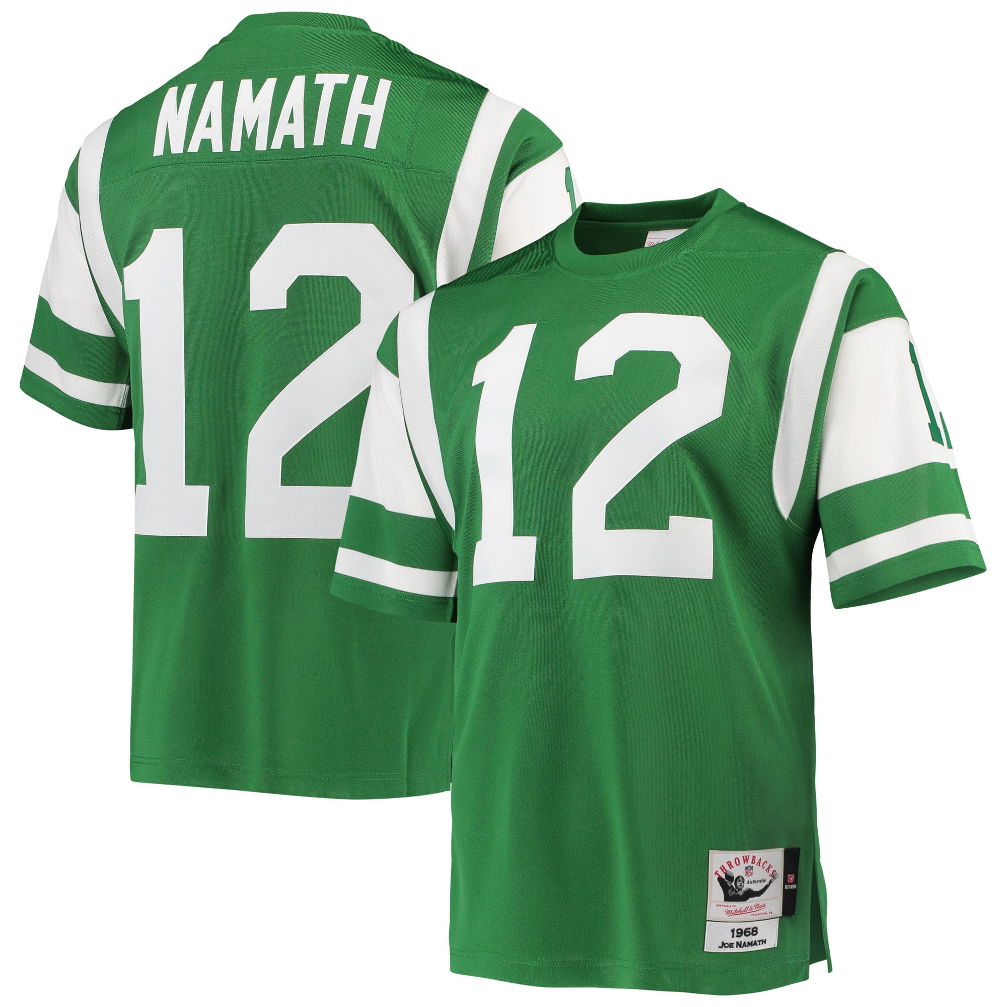 Joe Namath New York Jets 1968 Throwback Retired Player Jersey - Green - Image 2