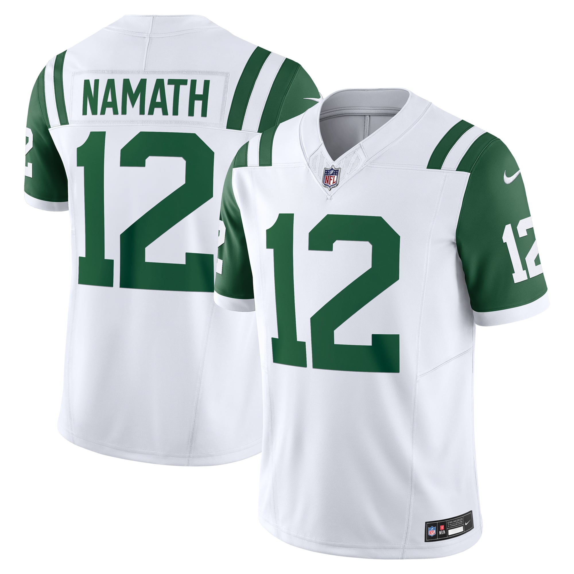 Joe Namath New York Jets Classic Alternate Vapor F.U.S.E. Retired Player Limited Jersey - White - Image 2