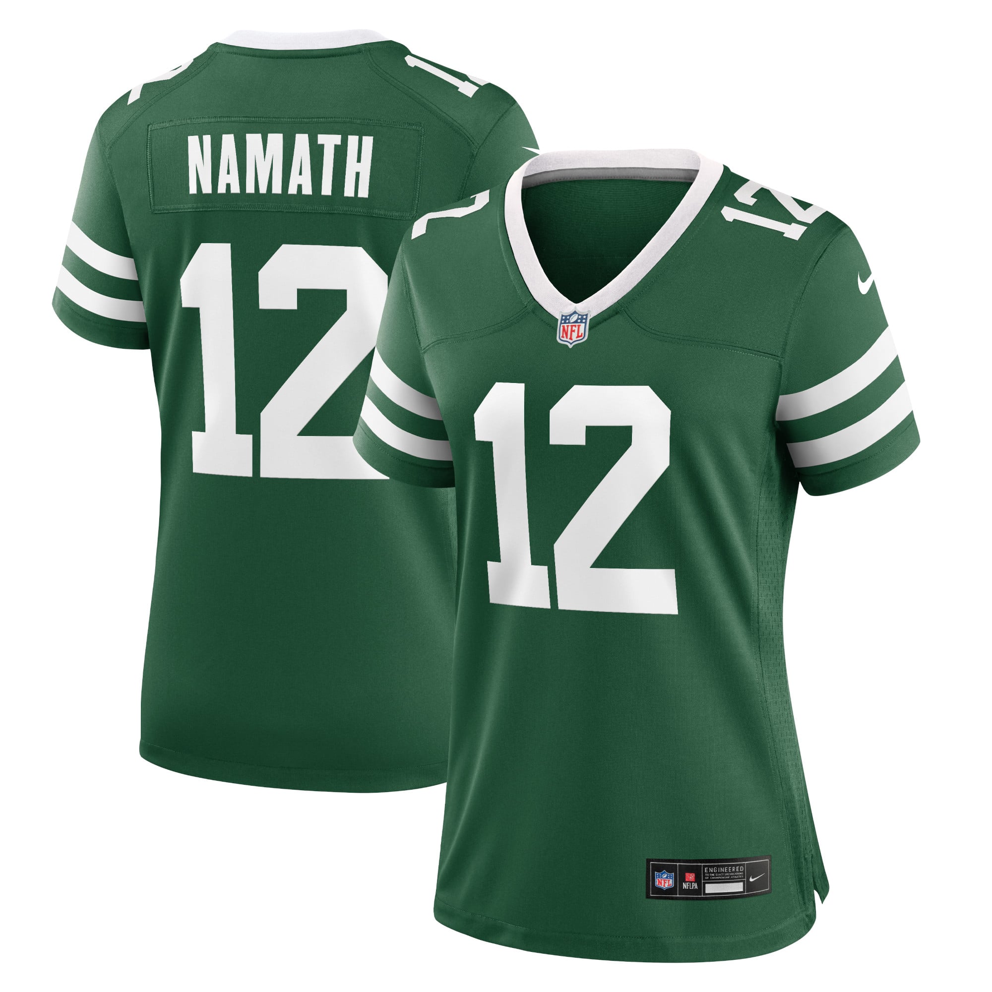 Joe Namath New York Jets Women's Classic Alternate Retired Player Game Jersey - Green - Image 2