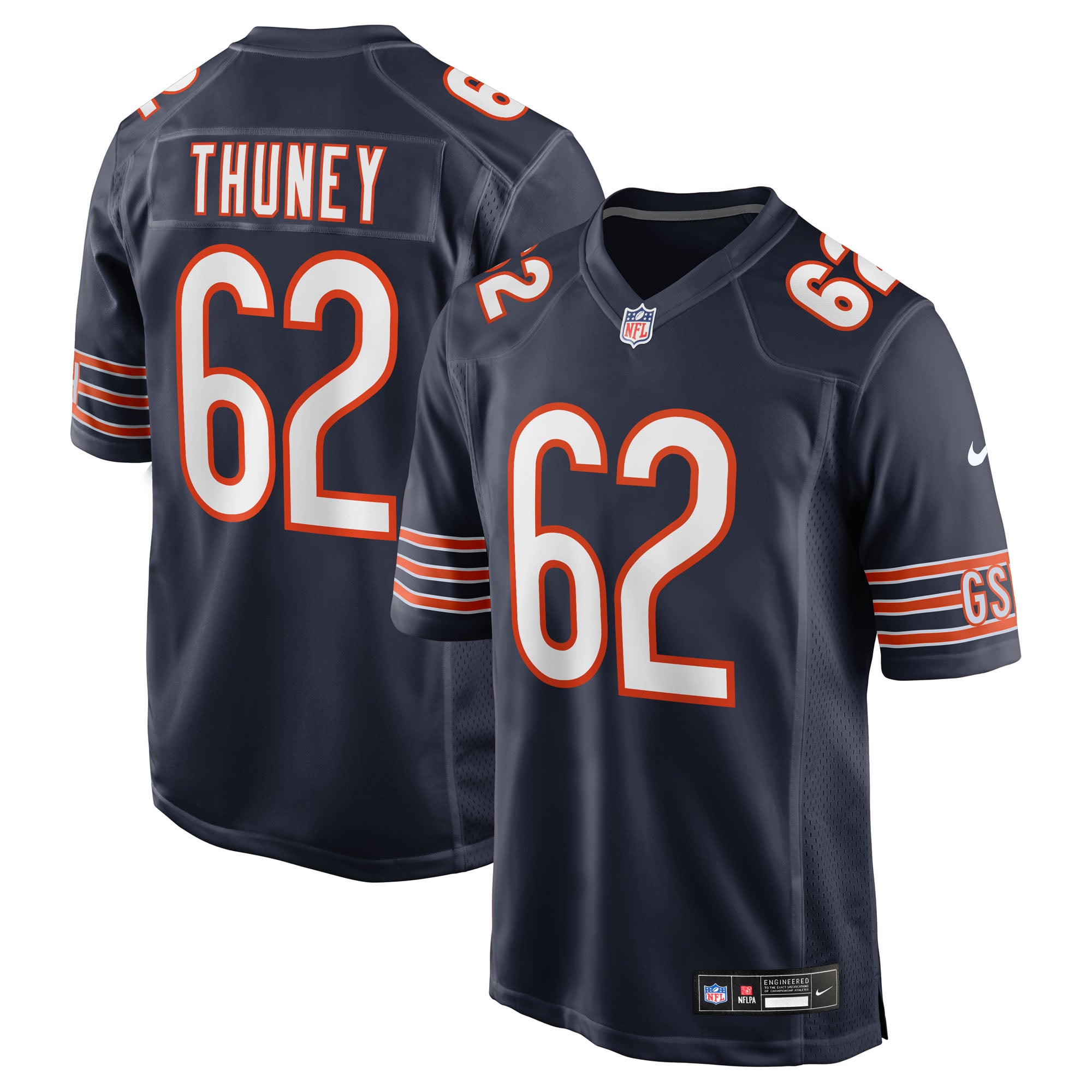 Joe Thuney Chicago Bears Team Game Jersey - Navy - Image 2