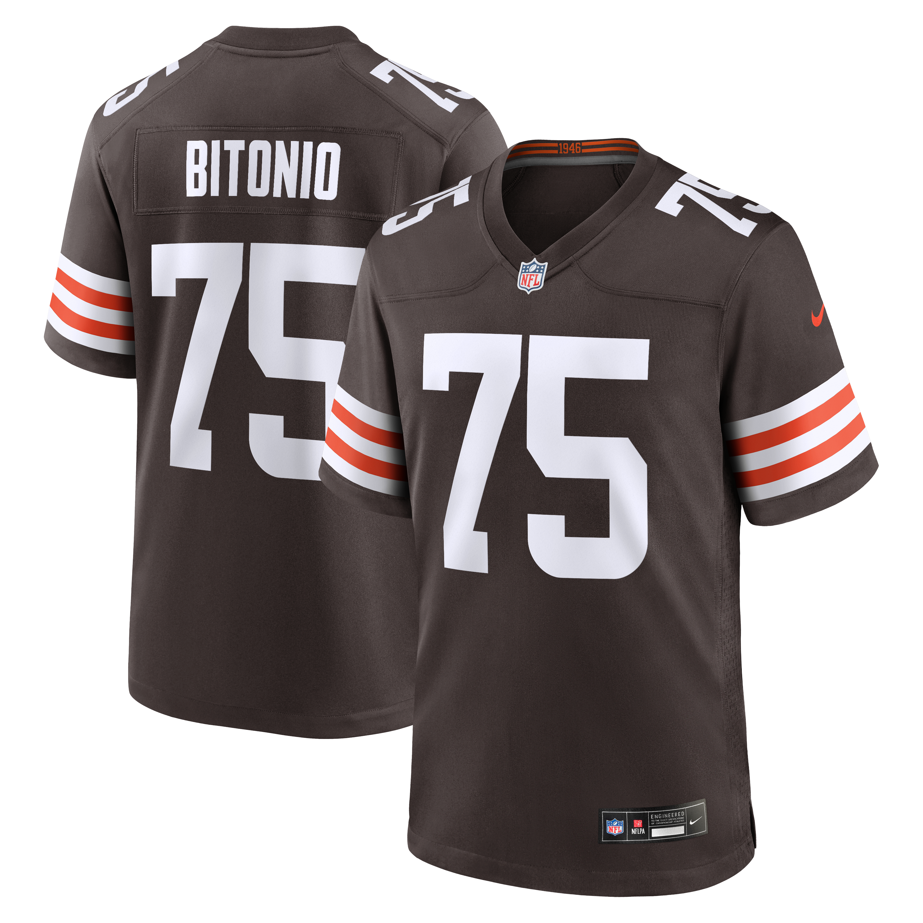 Joel Bitonio Cleveland Browns Game Jersey - Brown