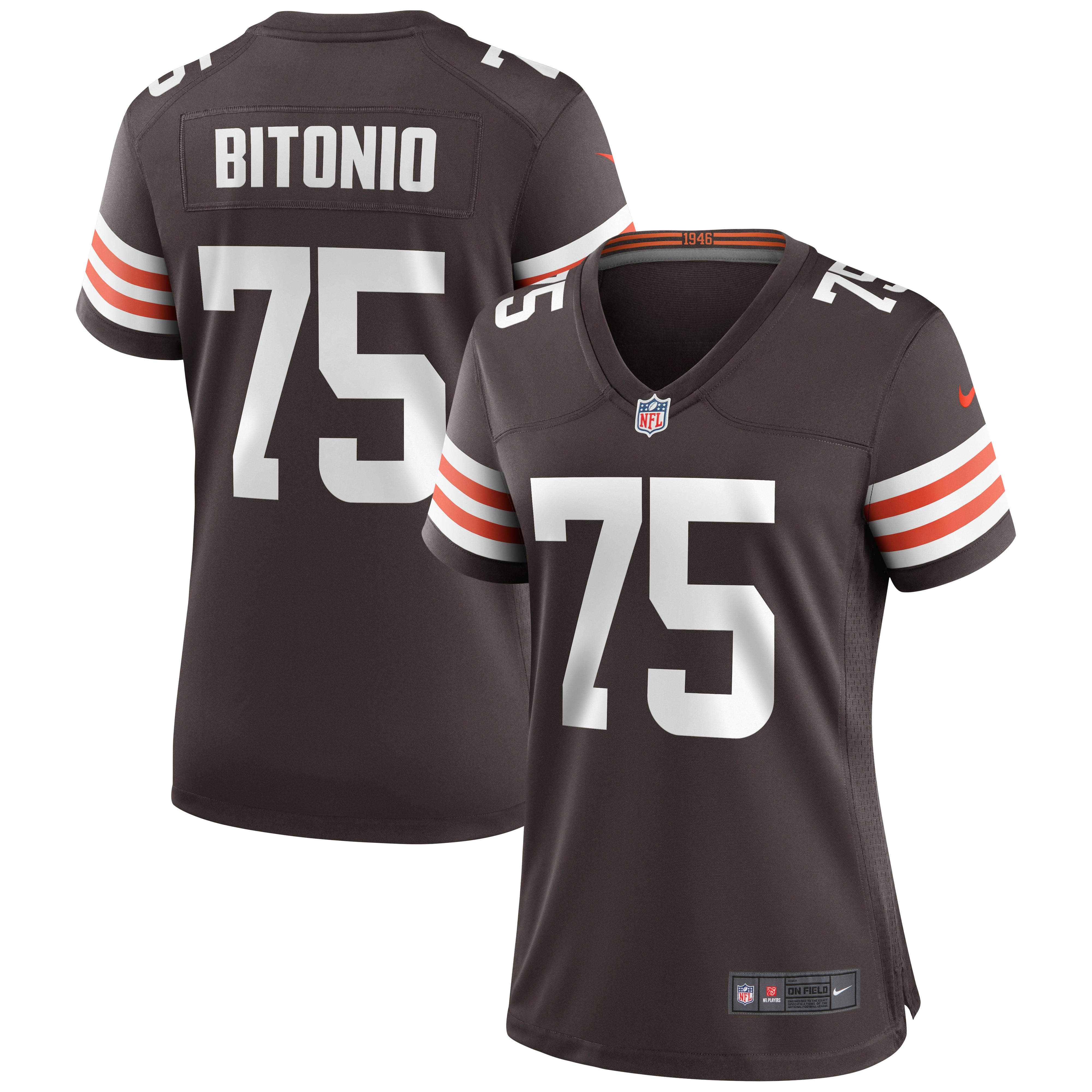 Joel Bitonio Cleveland Browns Women's Game Jersey - Brown - Image 2