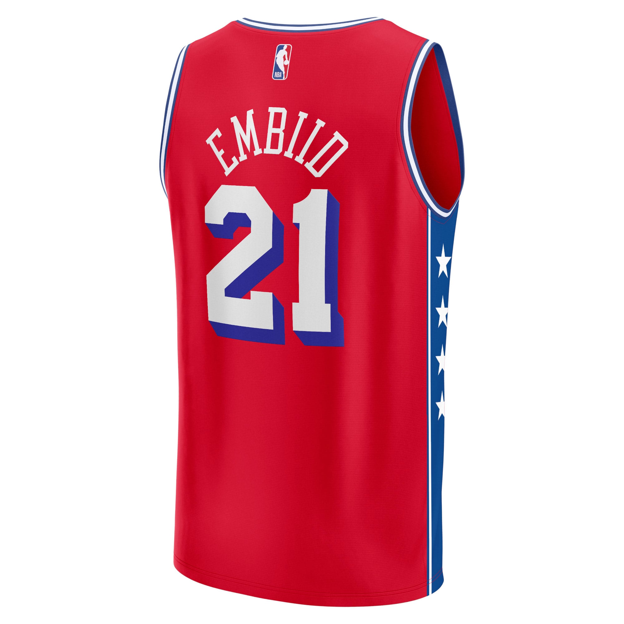 Joel Embiid Philadelphia 76ers Fast Break Player Jersey - Statement Edition - Red - Image 4