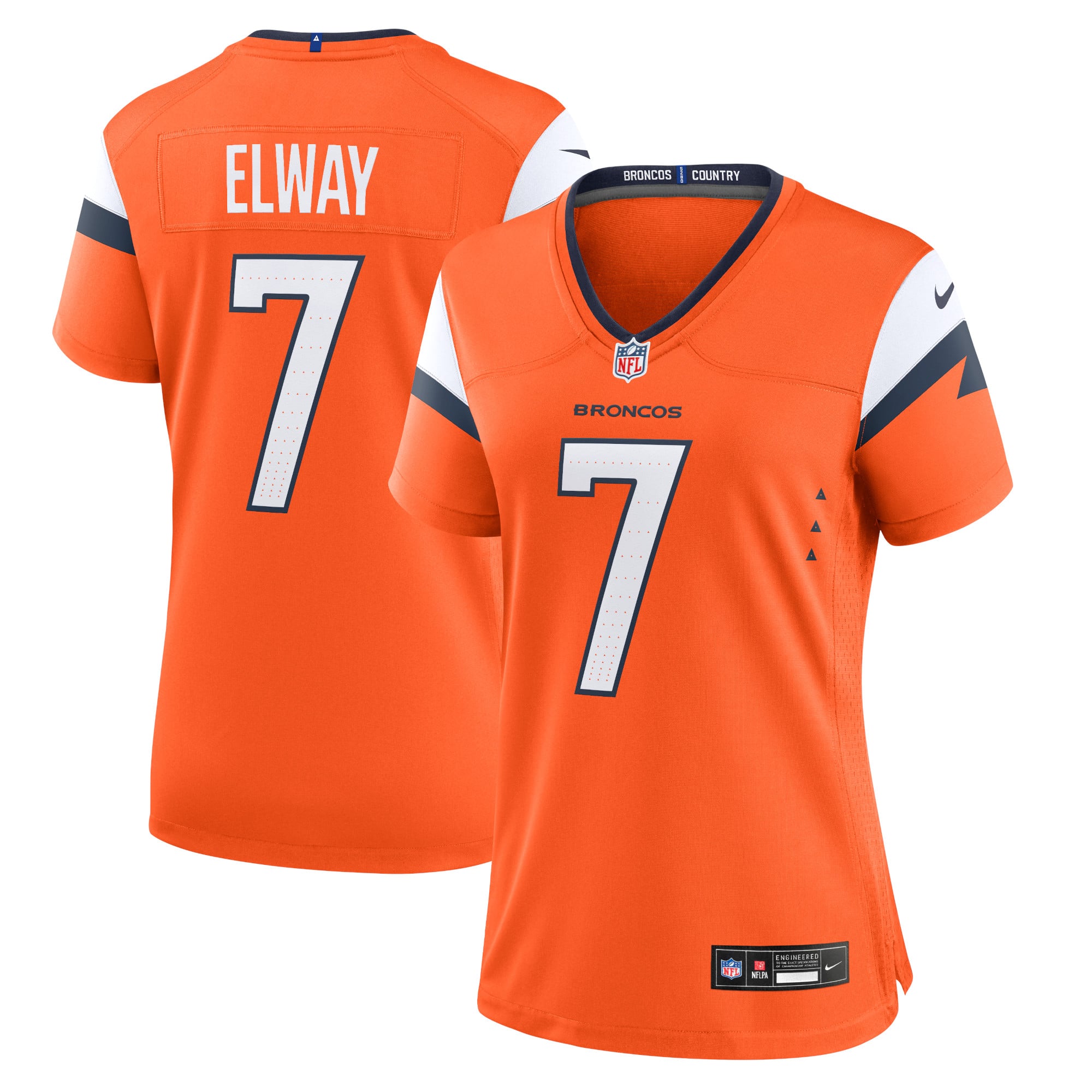 John Elway Denver Broncos Women's Team Retired Player Game Jersey - Orange