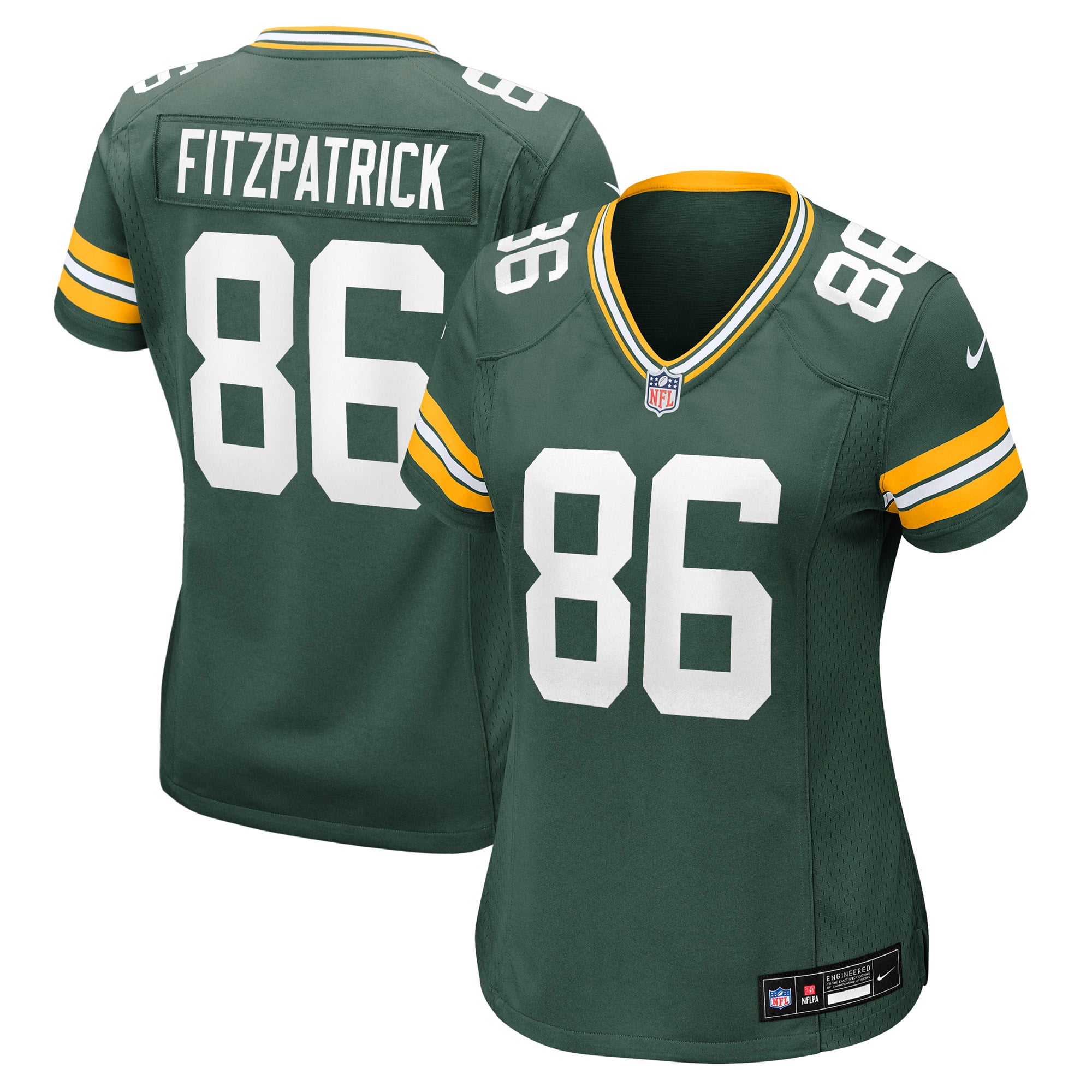 John FitzPatrick Green Bay Packers Women's Team Game Jersey - Green - Image 2