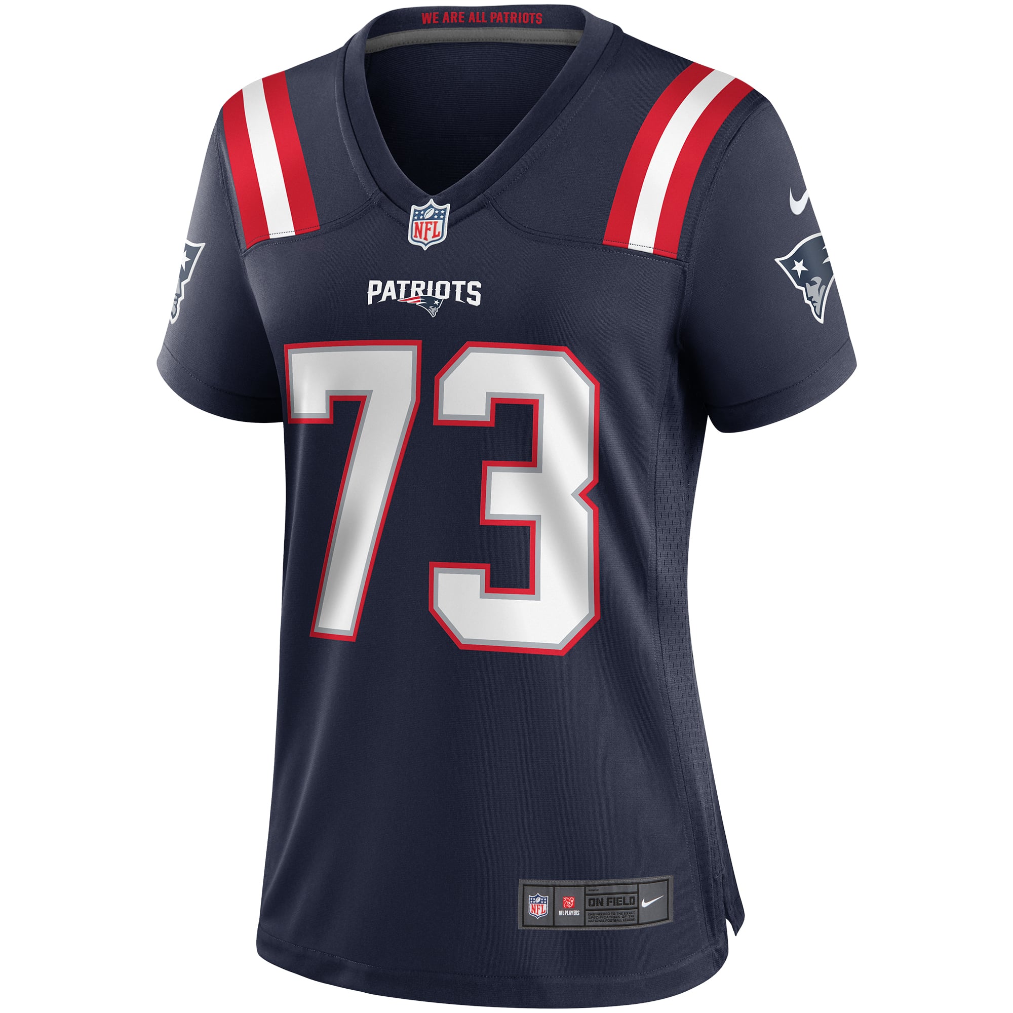 John Hannah New England Patriots Women's Game Retired Player Jersey - Navy - Image 3