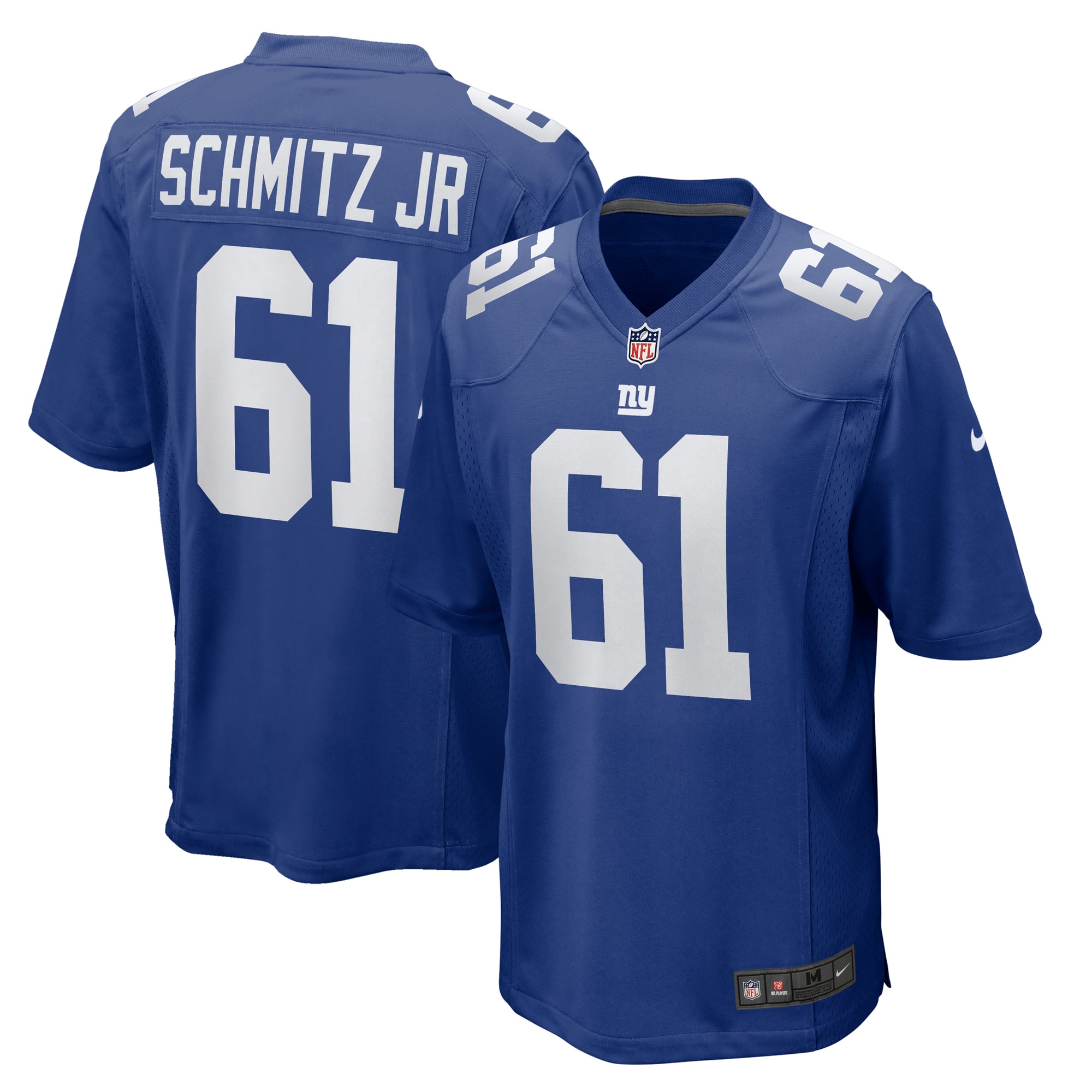 John Michael Schmitz Jr. New York Giants Team Game Jersey - Royal - Image 2